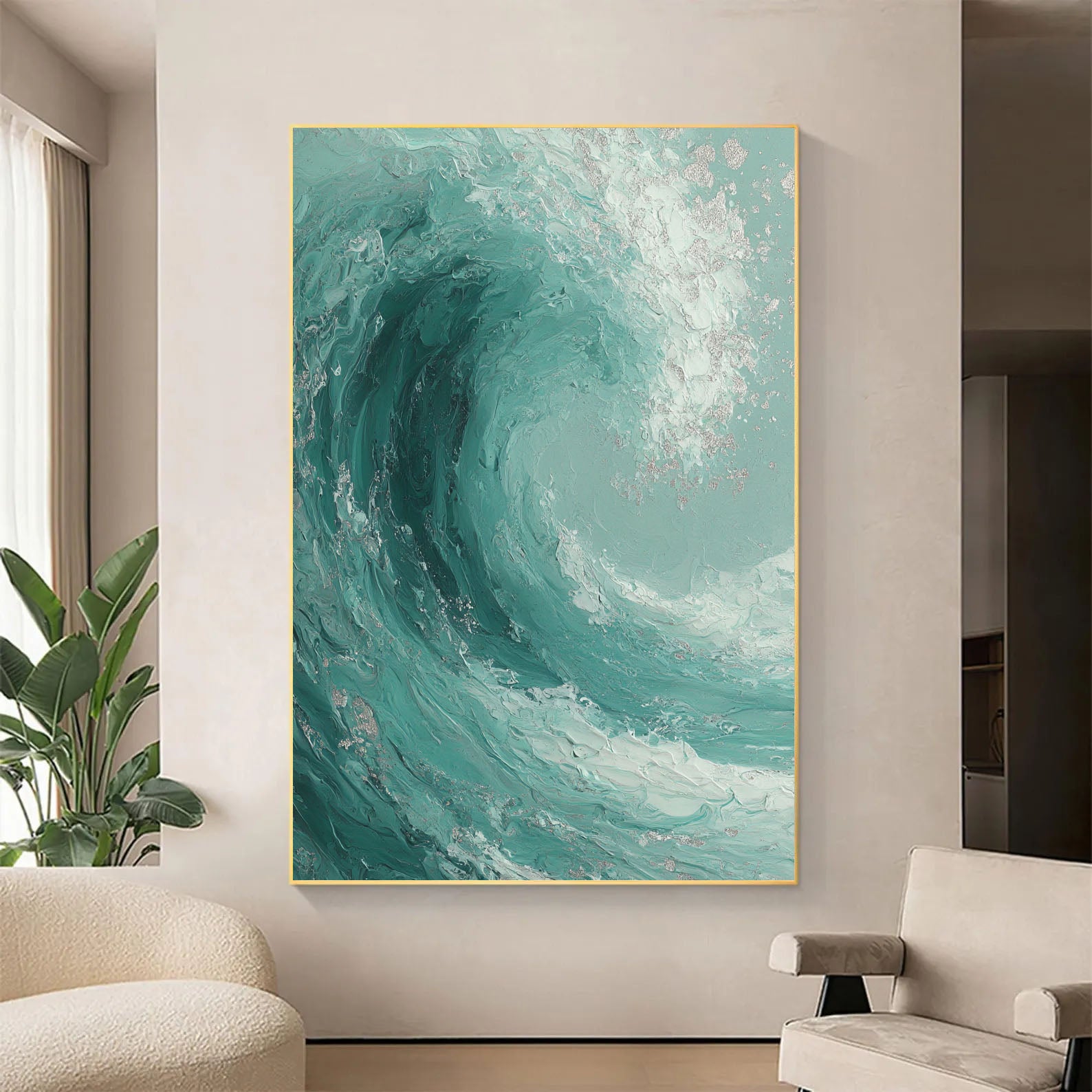 Textured Turquoise Surge | Silver Crest