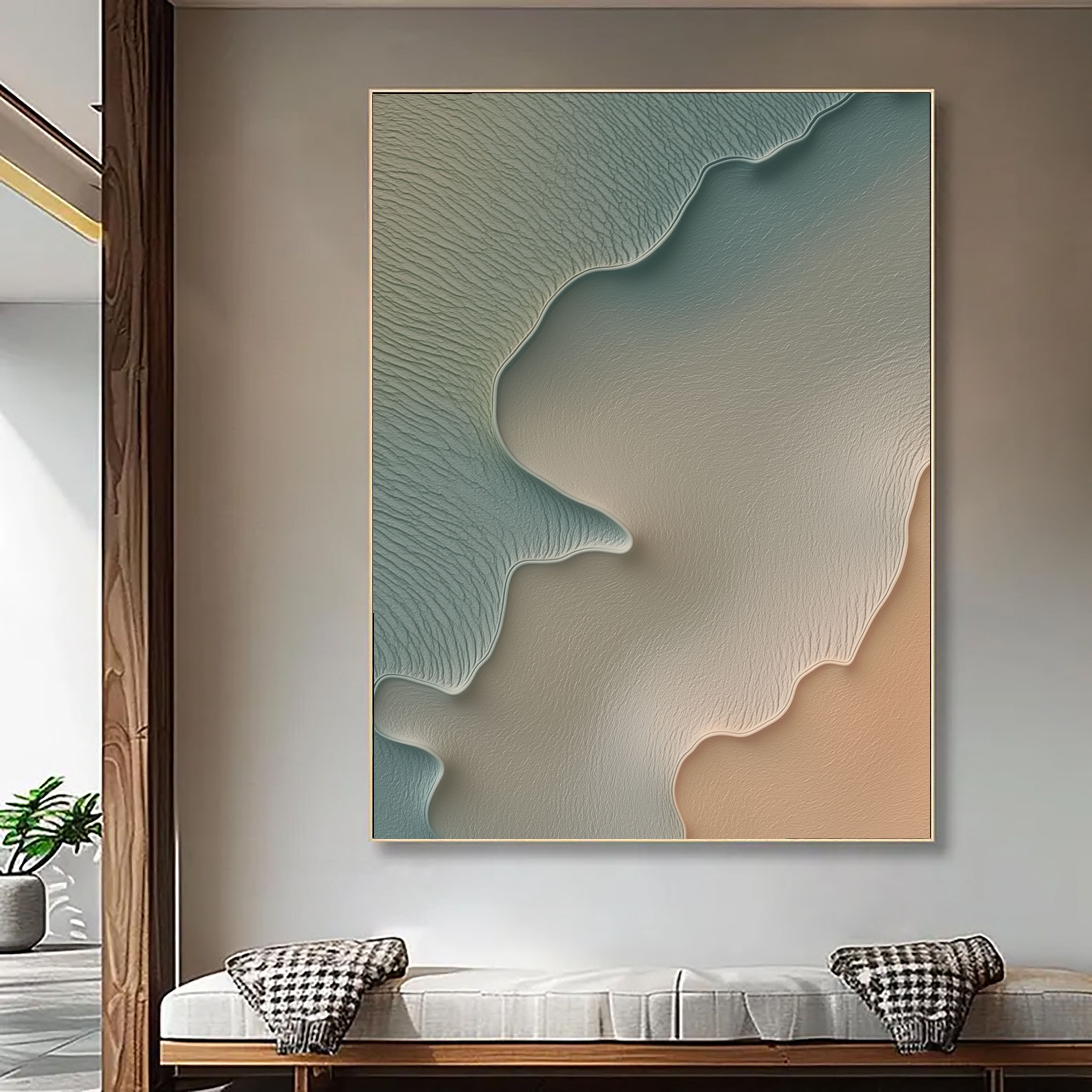Textured Coastal Strata | Teal Sand