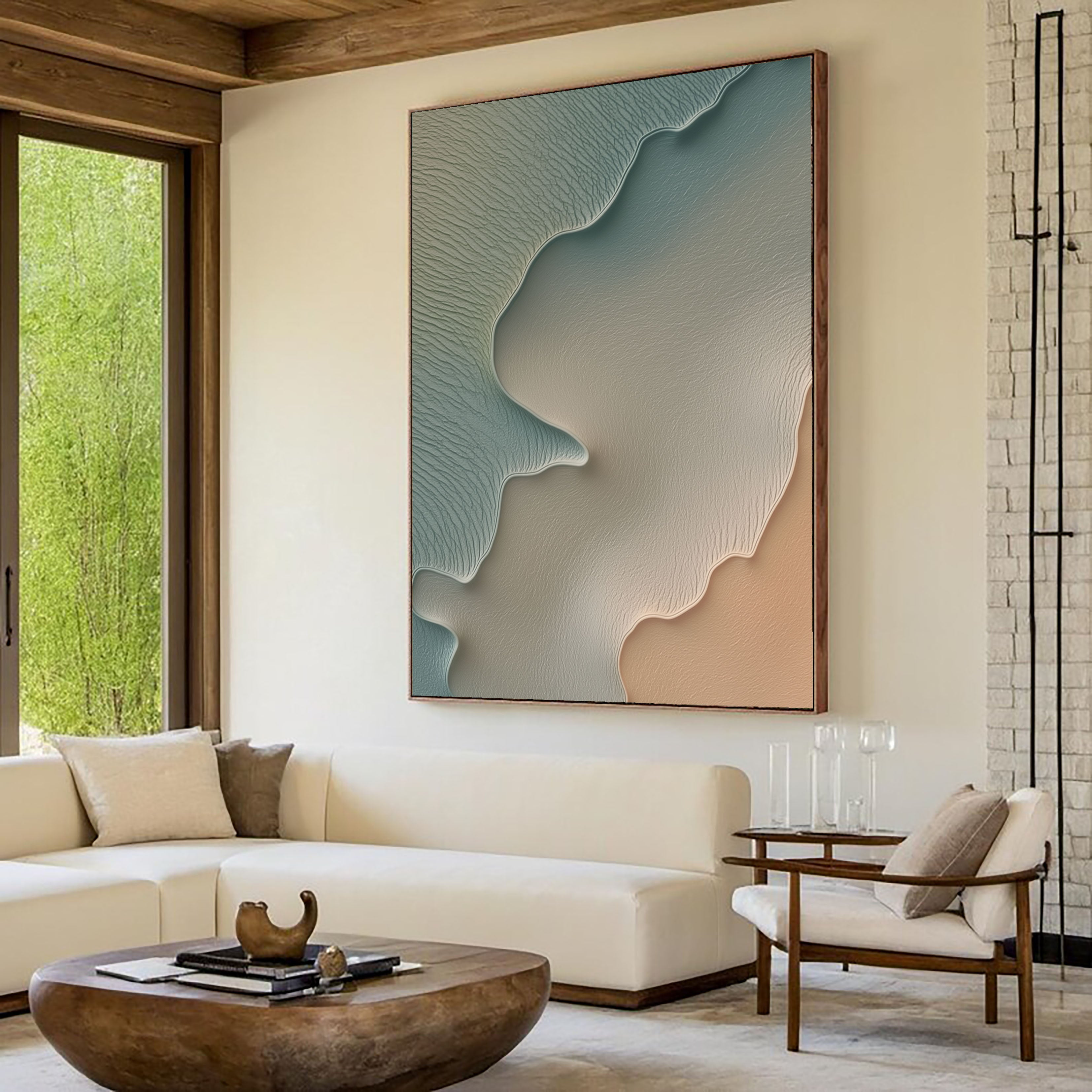 Textured Coastal Strata | Teal Sand
