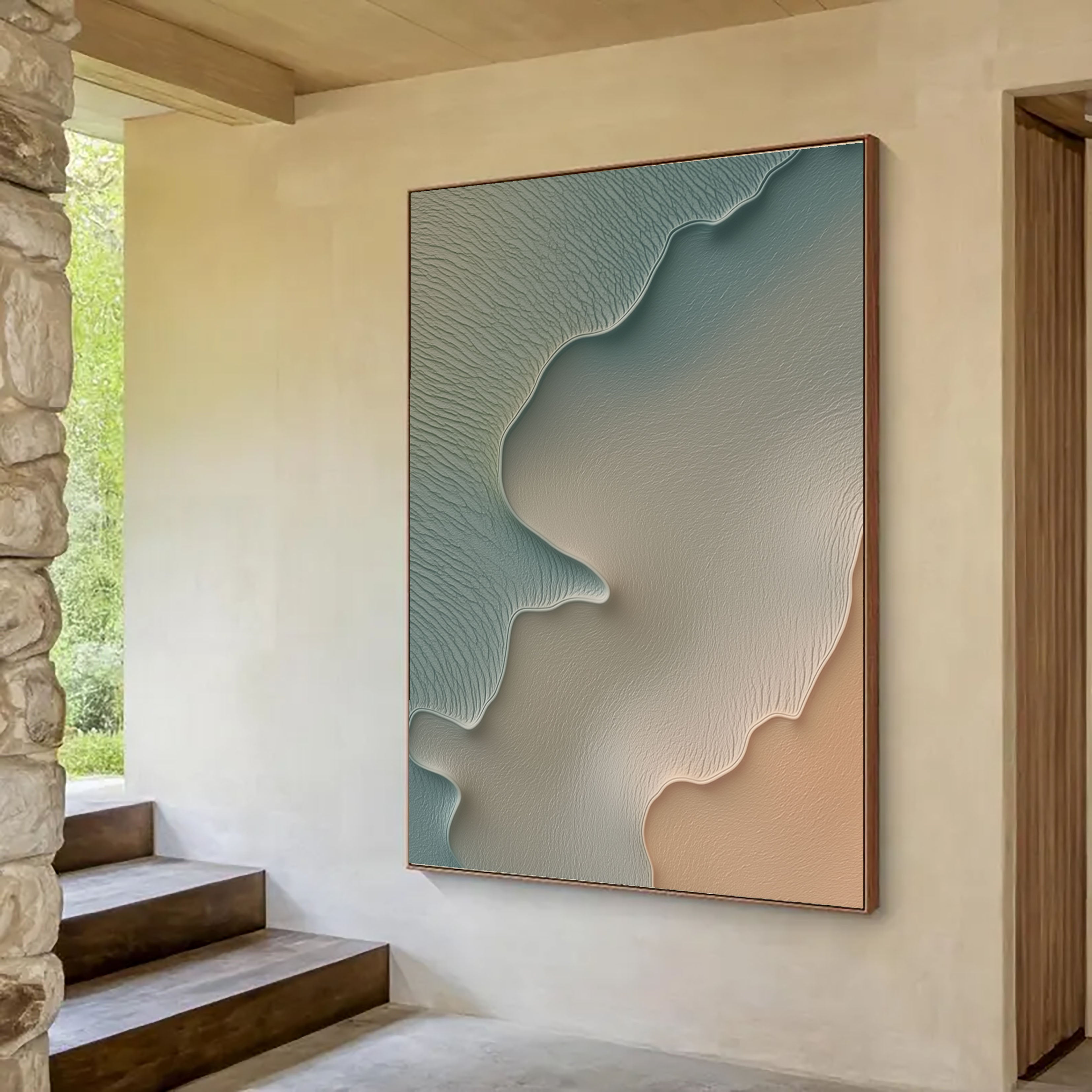 Textured Coastal Strata | Teal Sand
