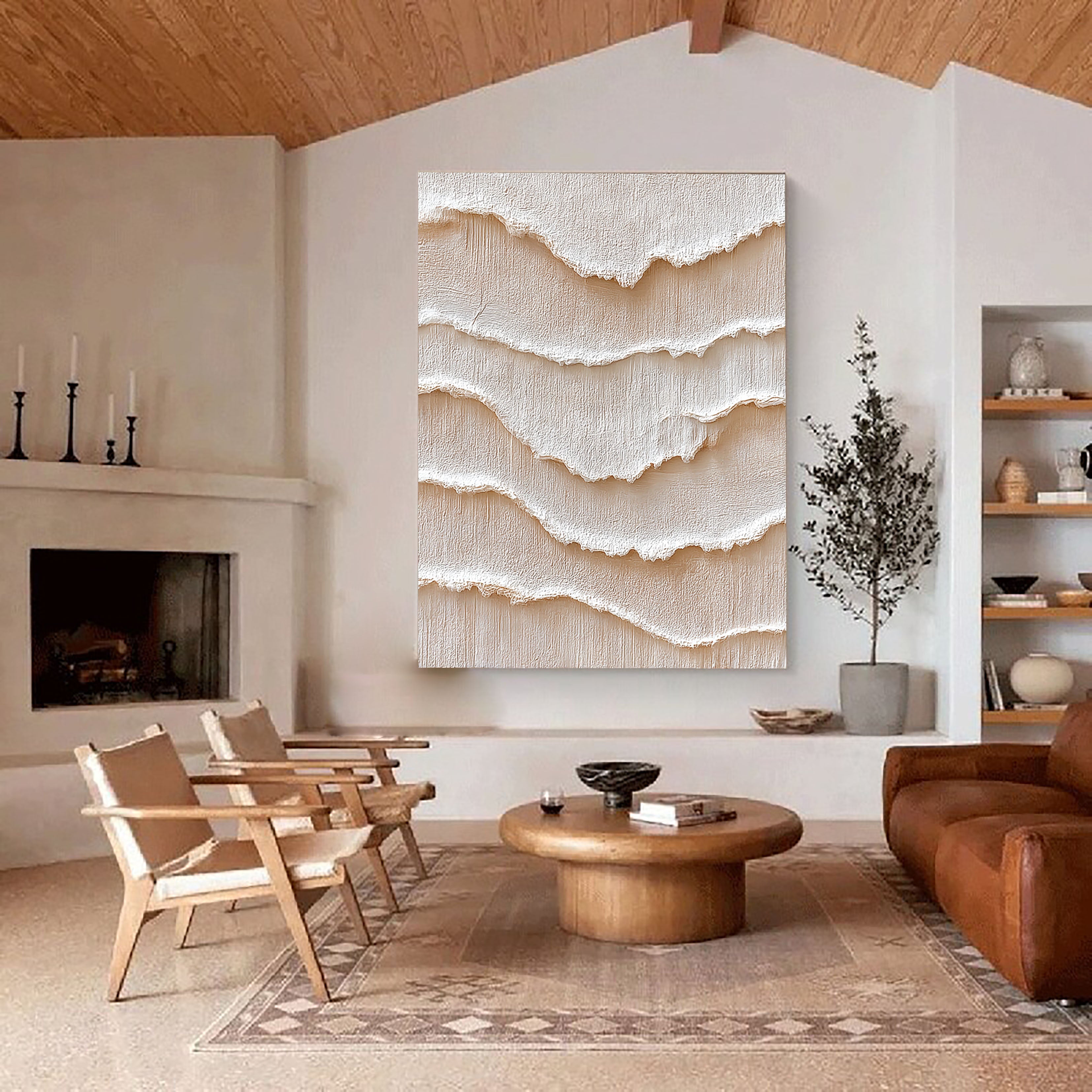 Textured Cymatic Opulence | Beige Undulations