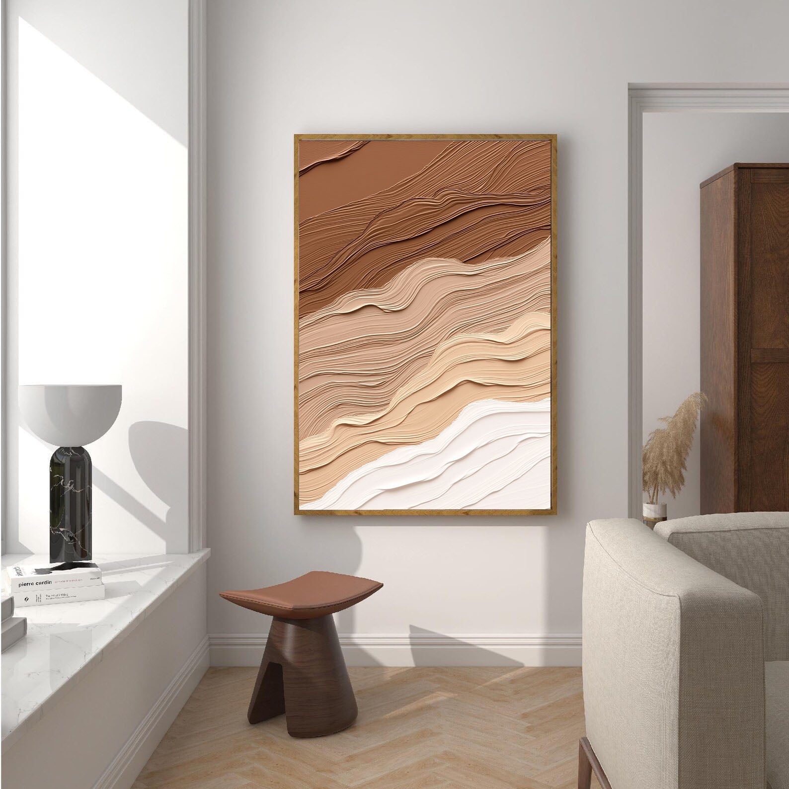Textured Earthy Waves | Brown Beige