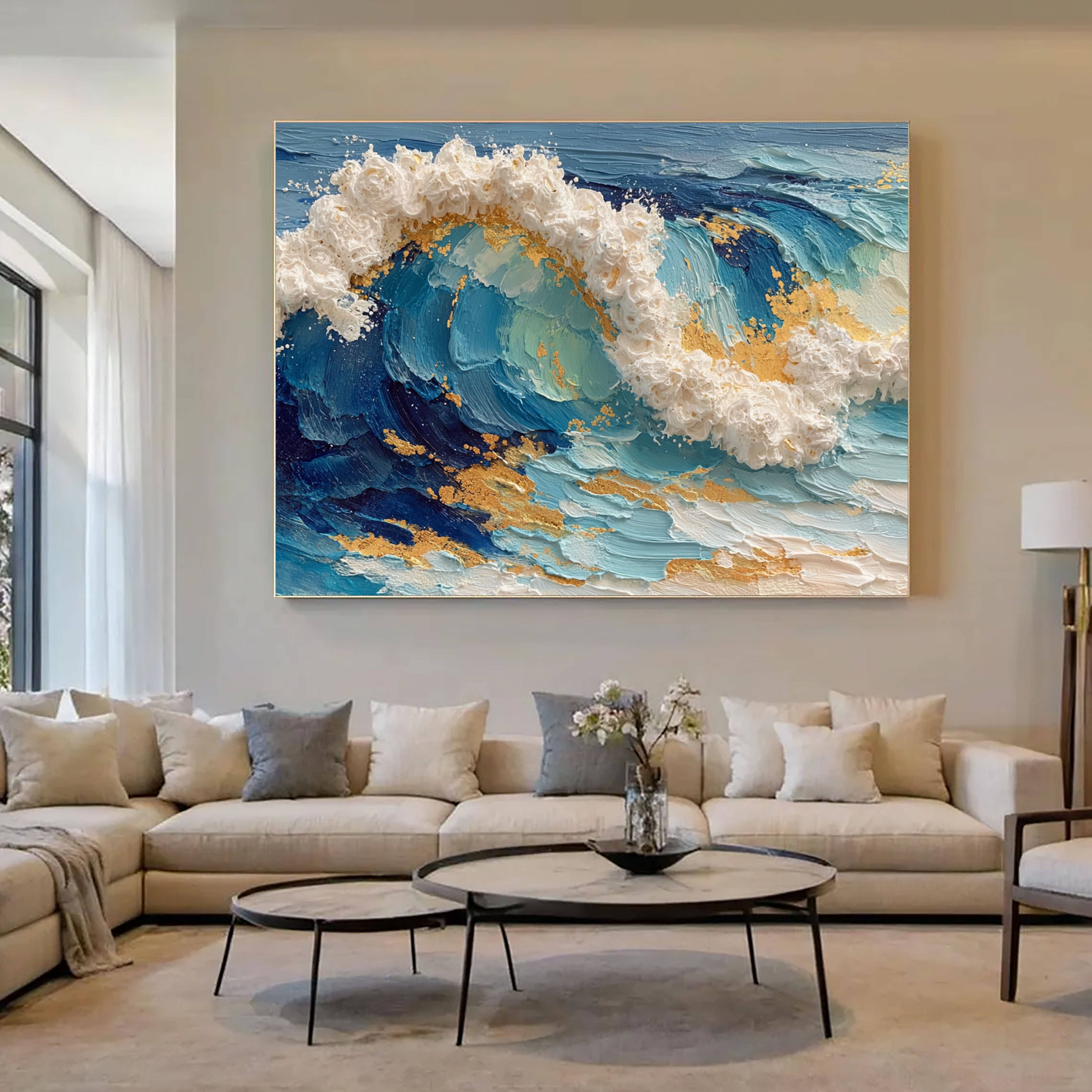 Textured Ocean Wave | Gold Crest