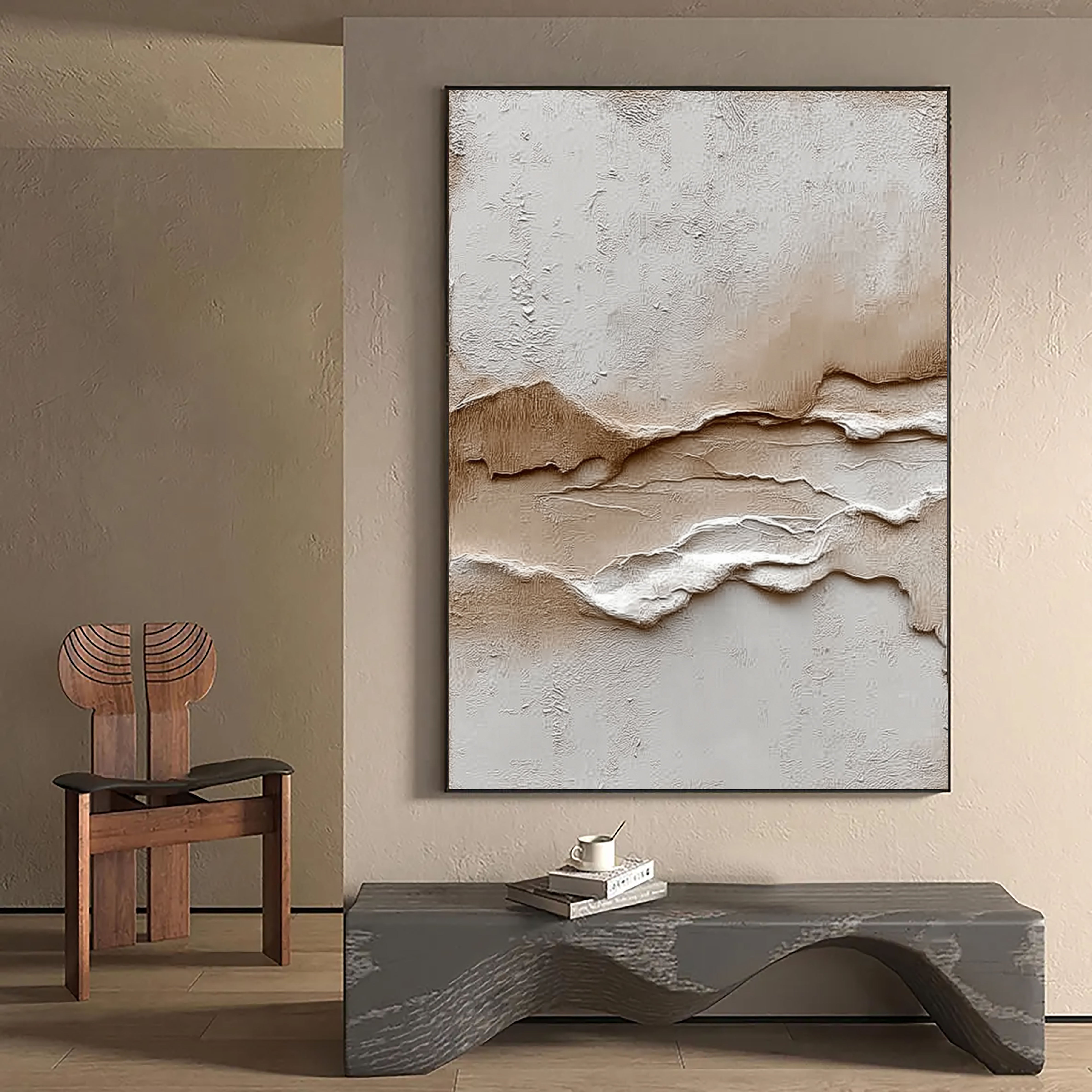 Textured Earth Tone Relief | Abstract Horizon