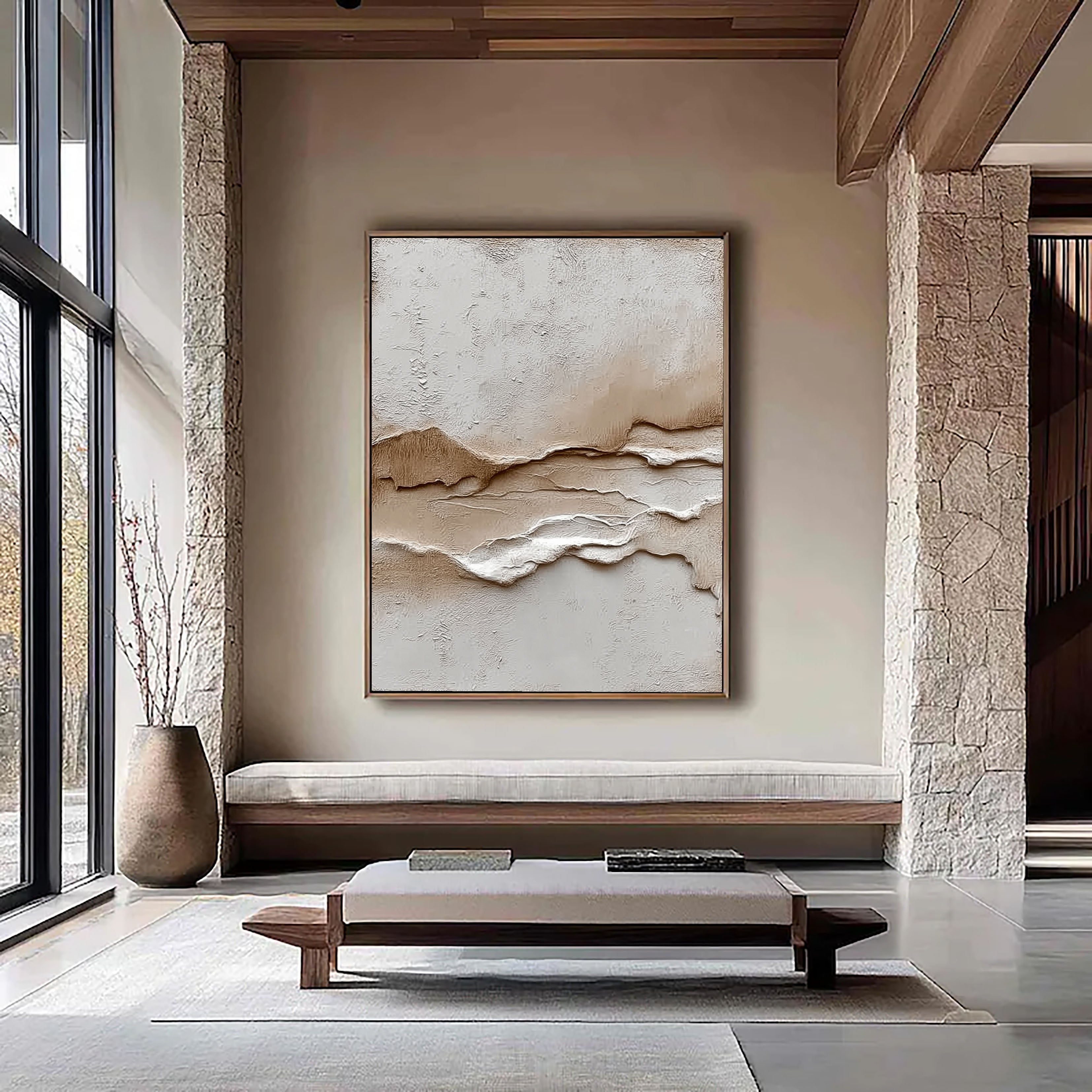 Textured Earth Tone Relief | Abstract Horizon