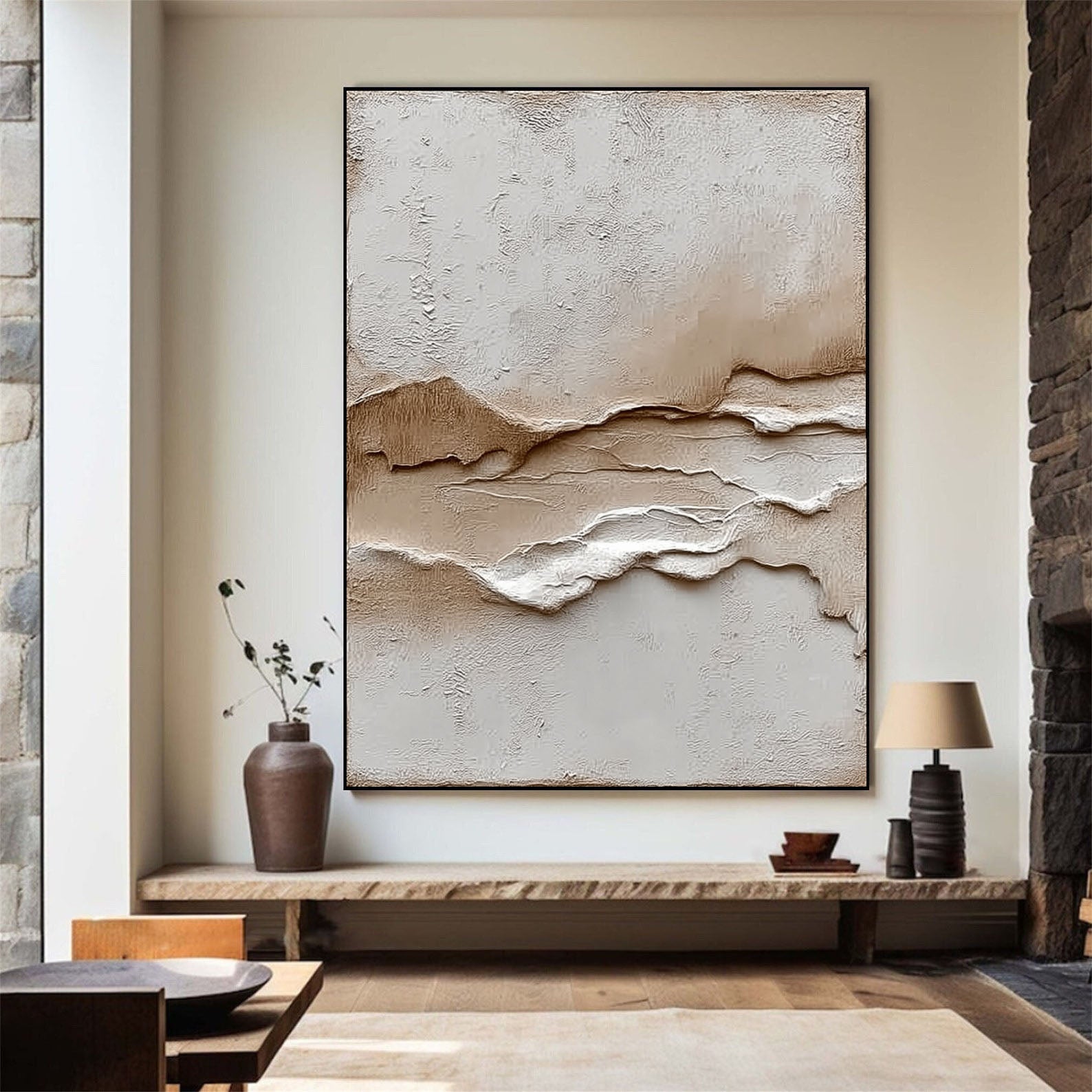 Textured Earth Tone Relief | Abstract Horizon