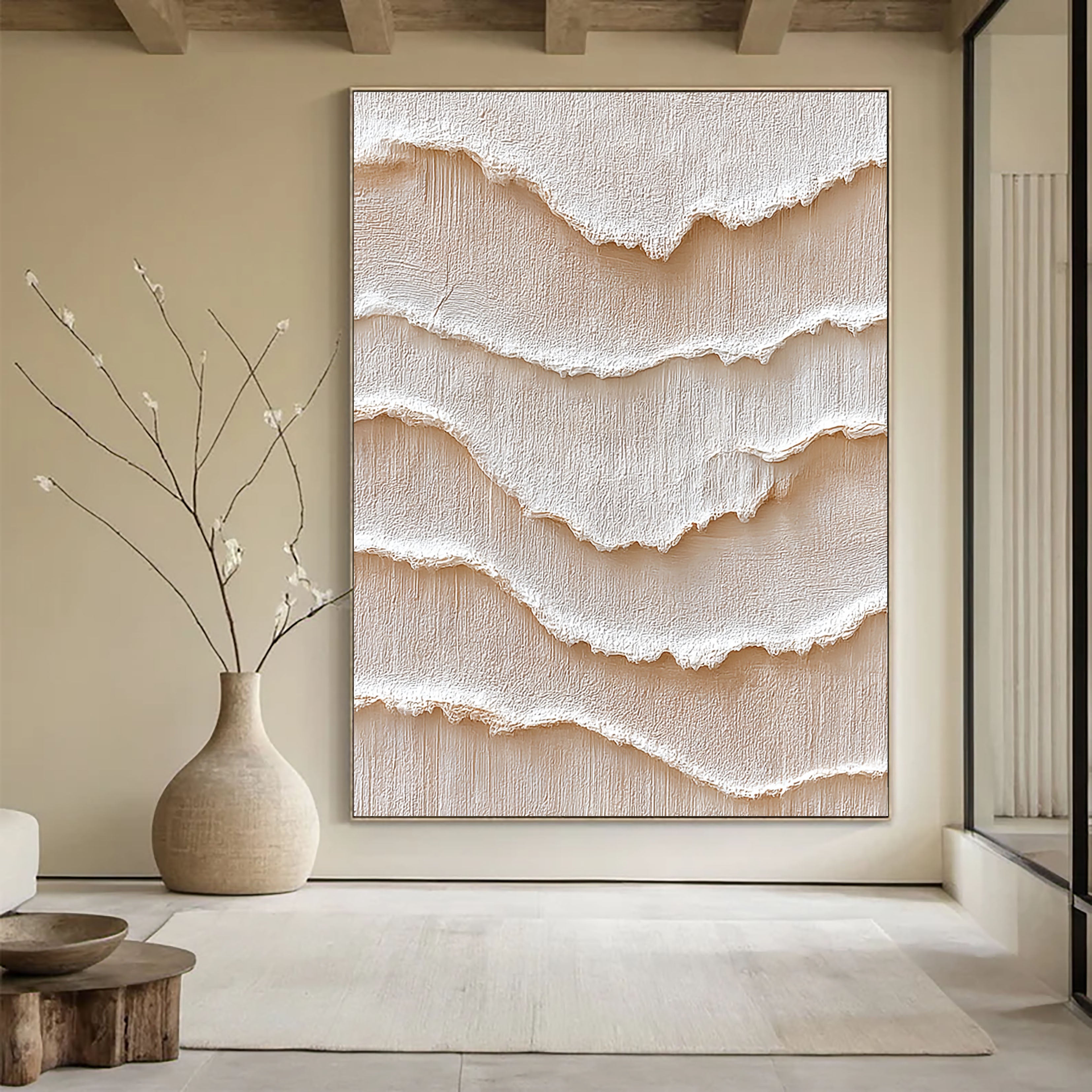 Textured Cymatic Opulence | Beige Undulations