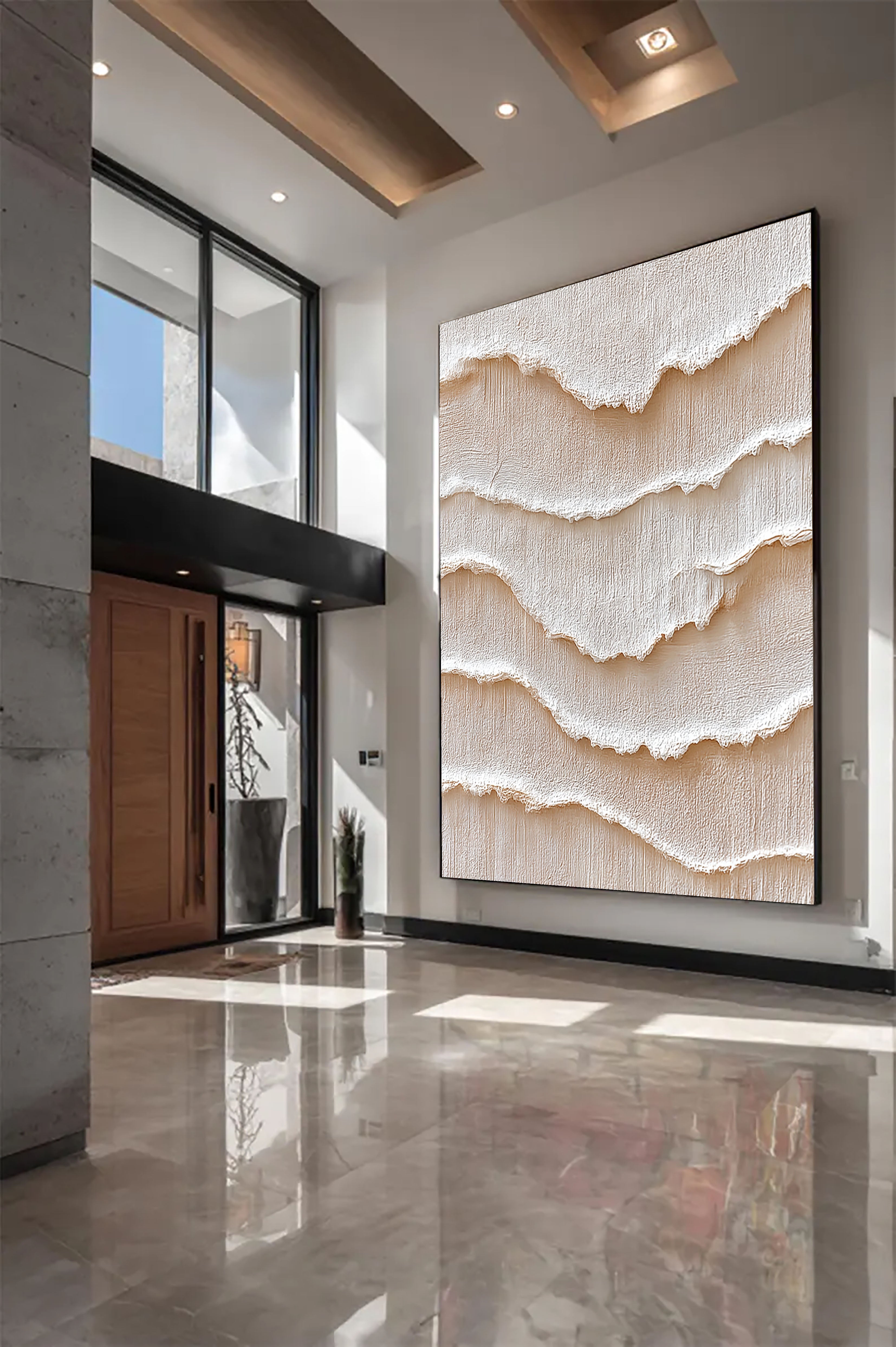 Textured Cymatic Opulence | Beige Undulations