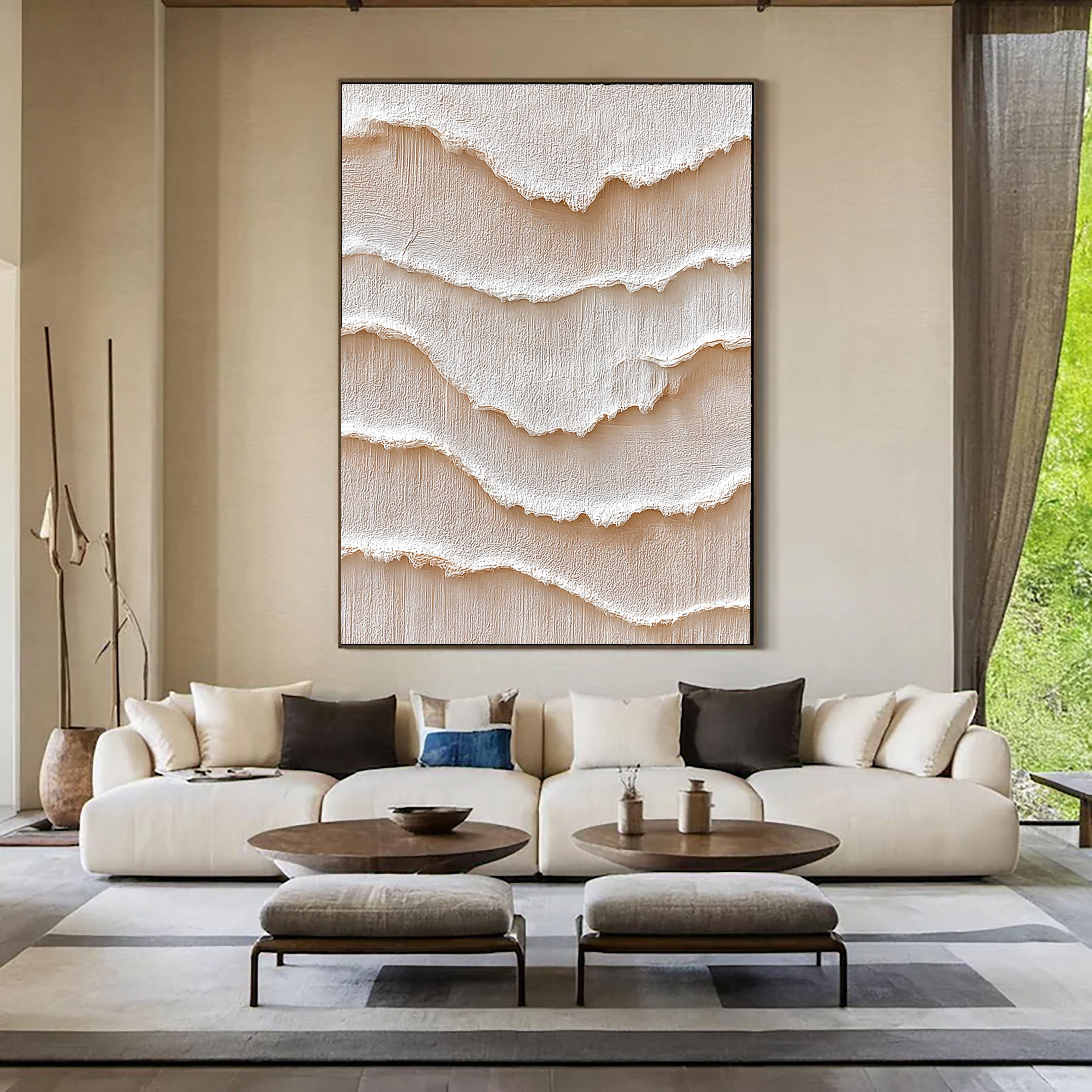 Textured Cymatic Opulence | Beige Undulations