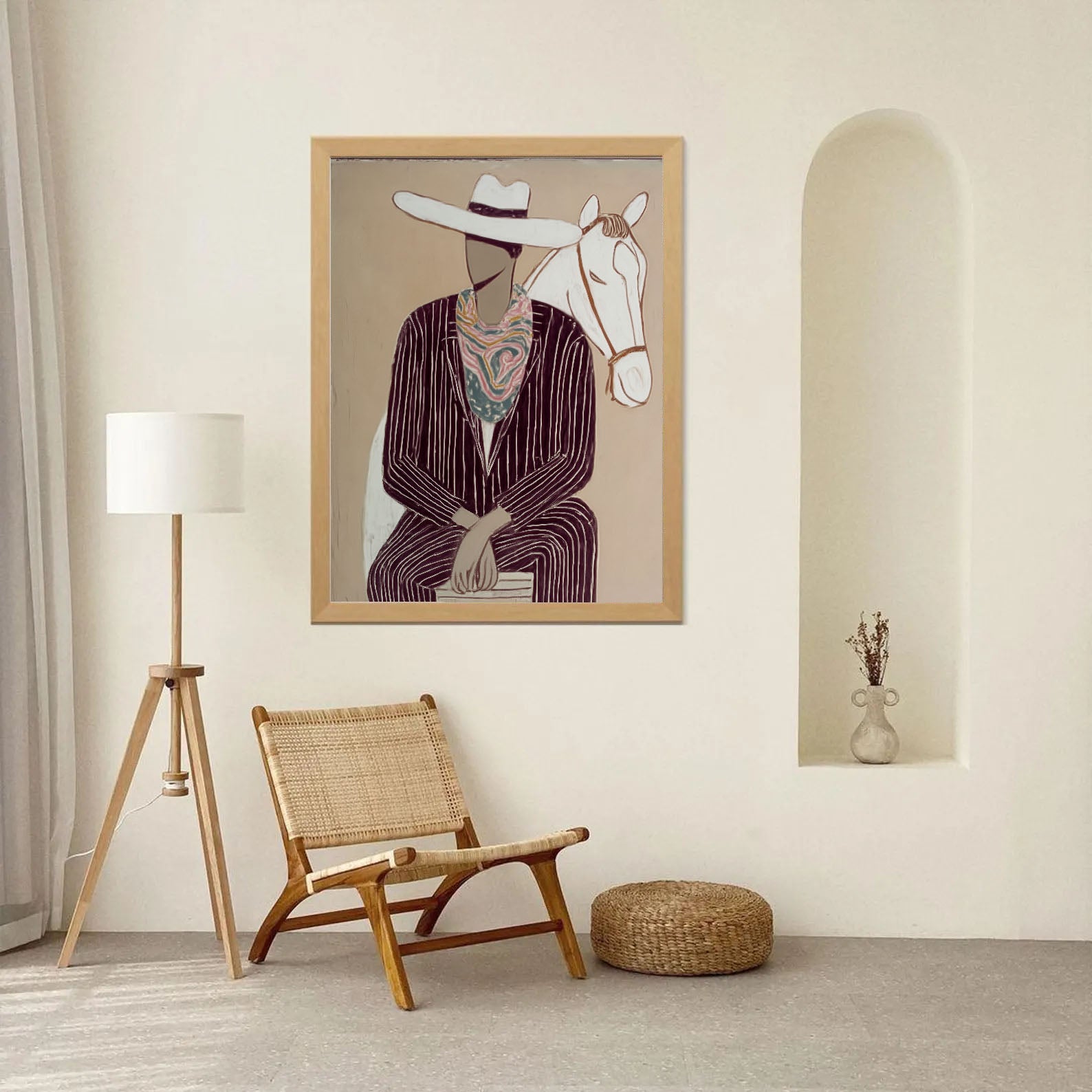 Textured Cowboy Elegance | Striped Charm