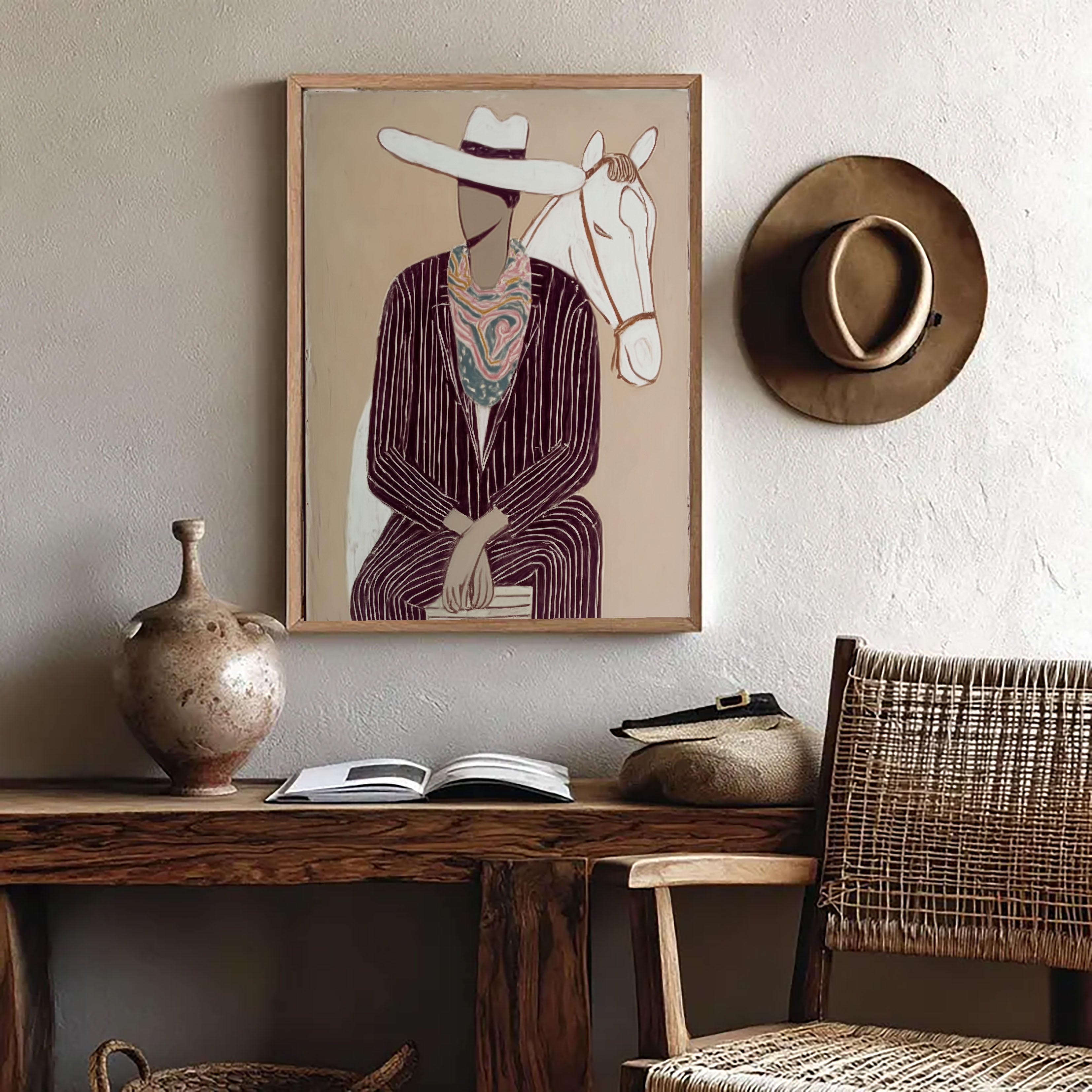 Textured Cowboy Elegance | Striped Charm