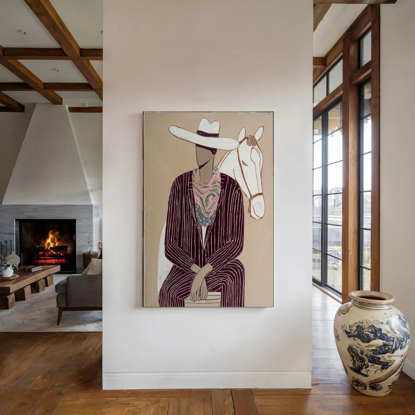 Textured Cowboy Elegance | Striped Charm