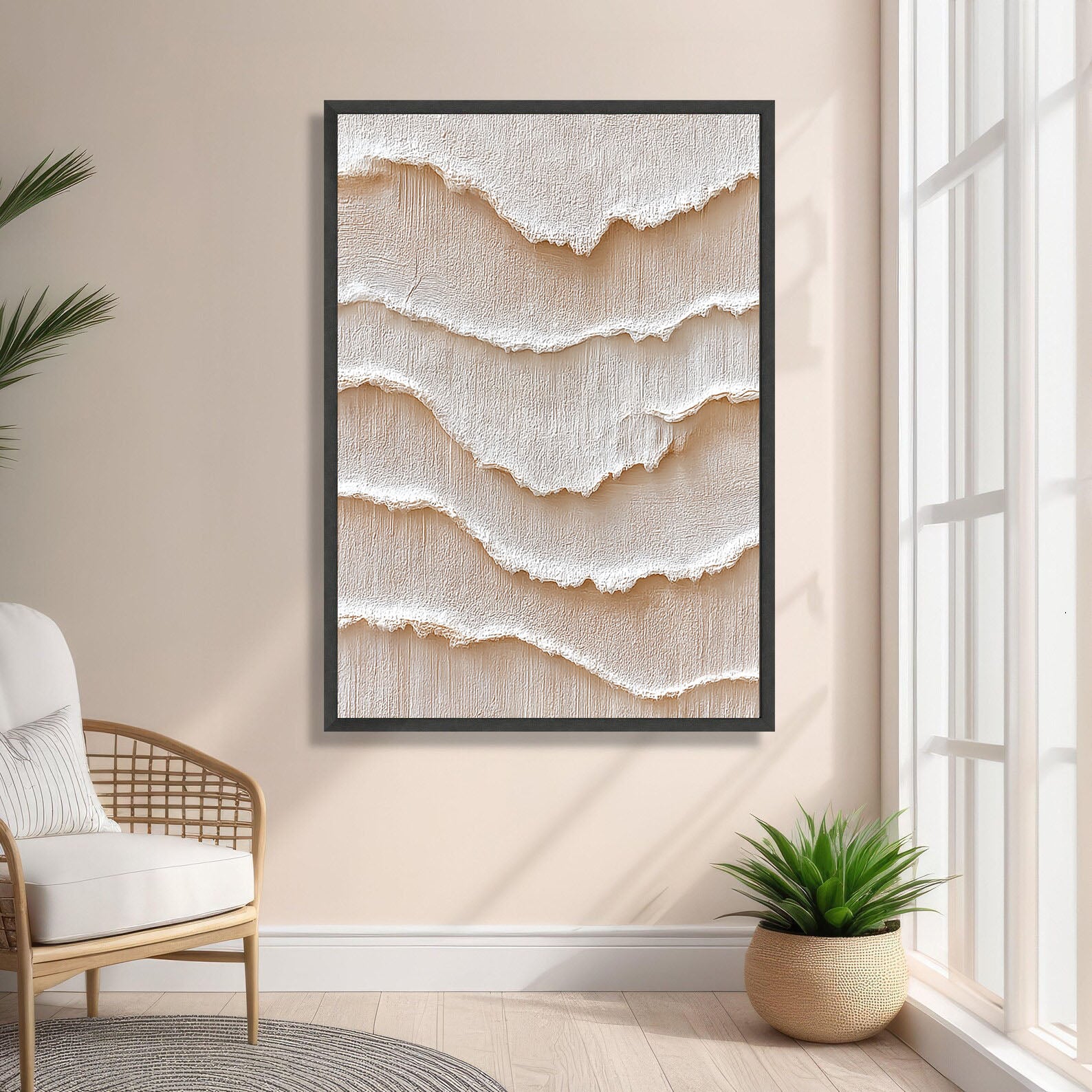 Textured Cymatic Opulence | Beige Undulations