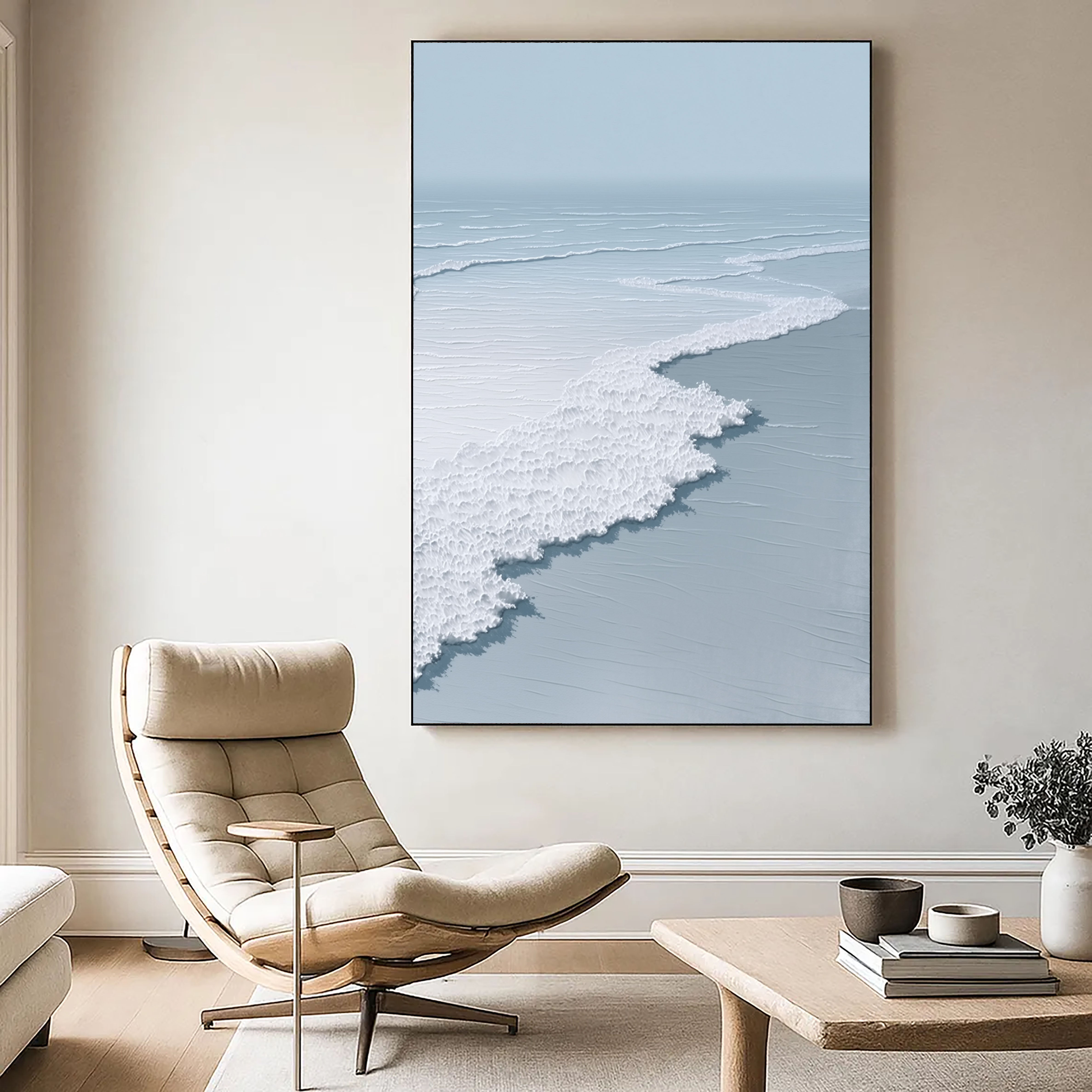 Textured Ocean Waves | Blue White