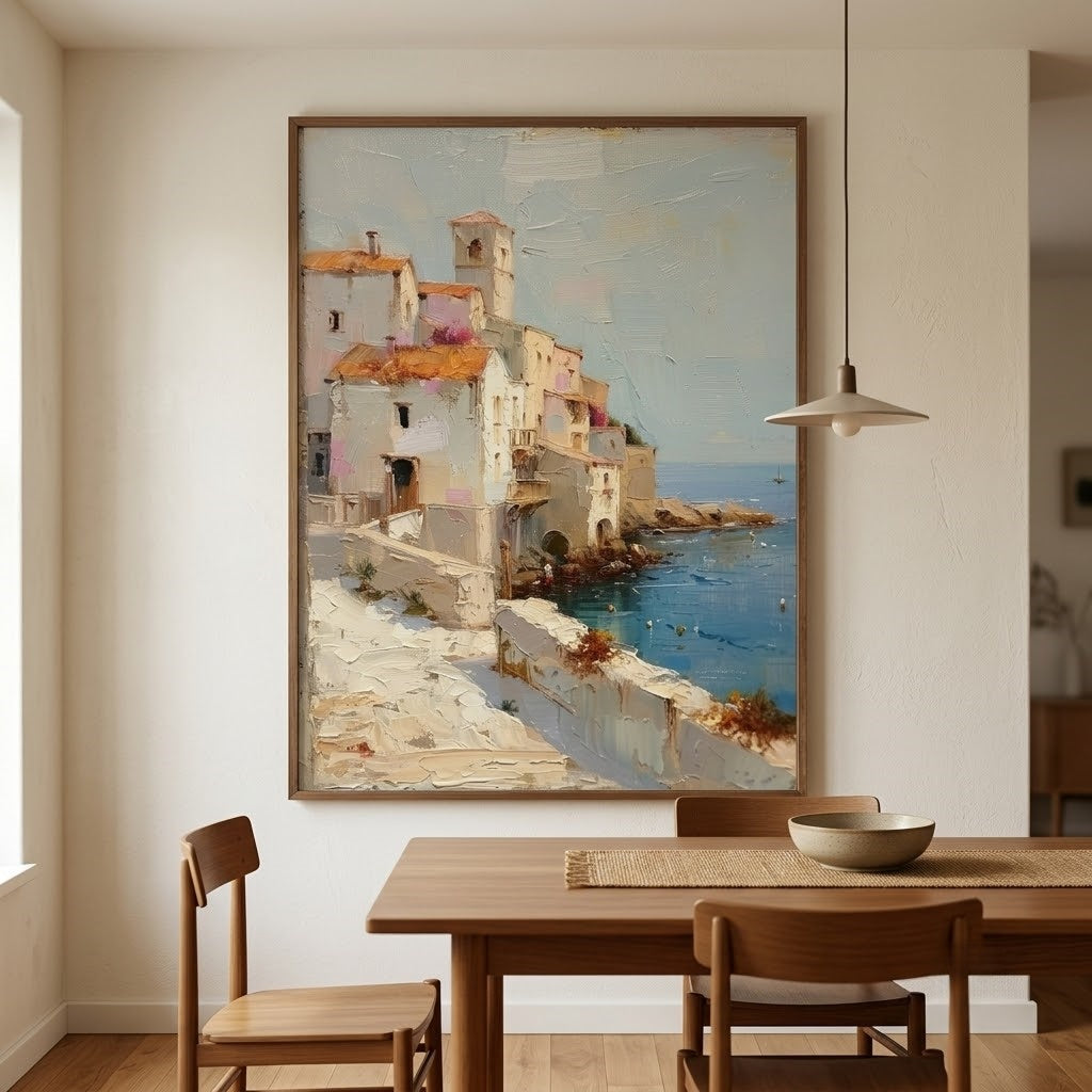 Impressionist Art | Cliffside Coastal Hamlet