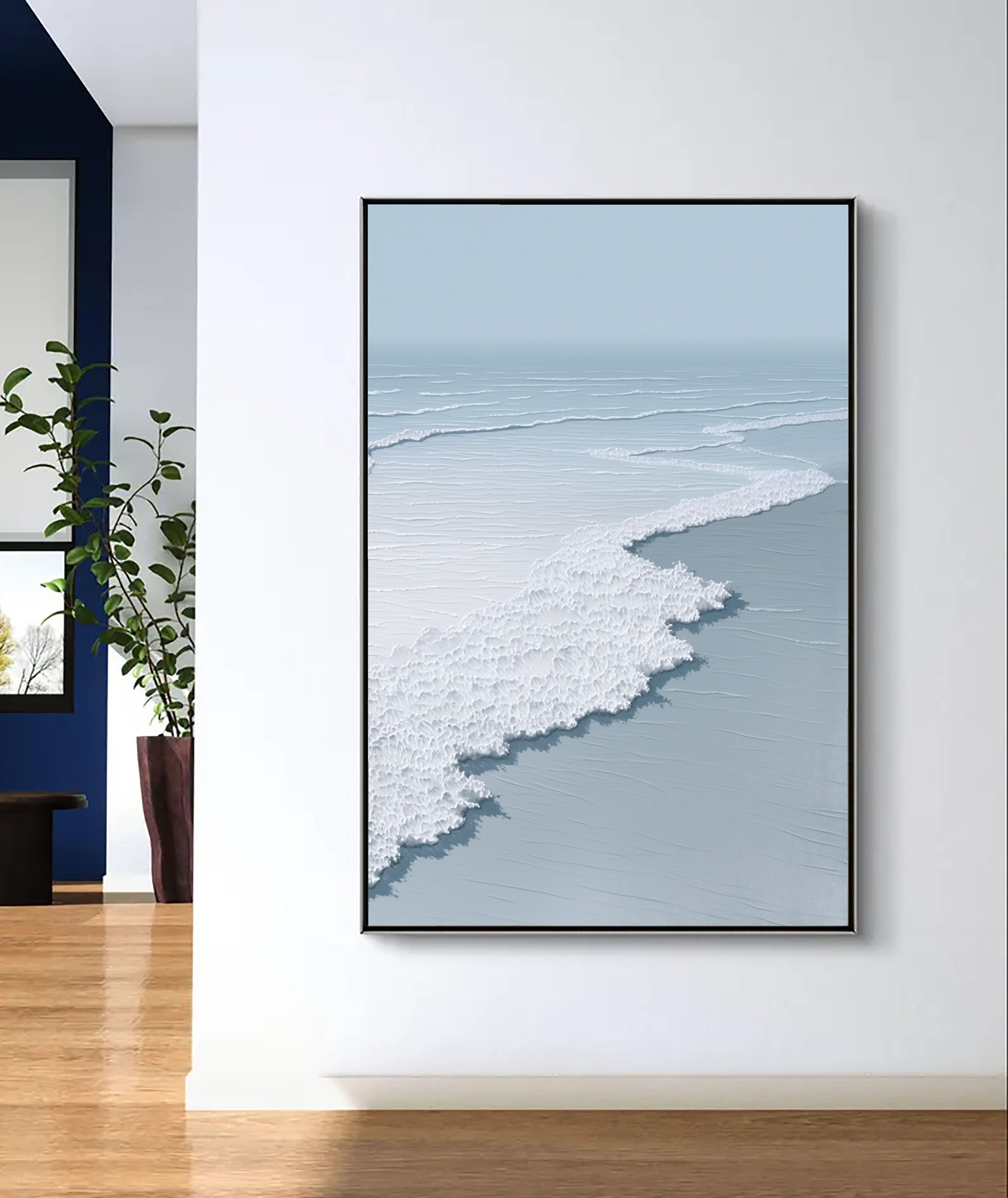 Textured Ocean Waves | Blue White