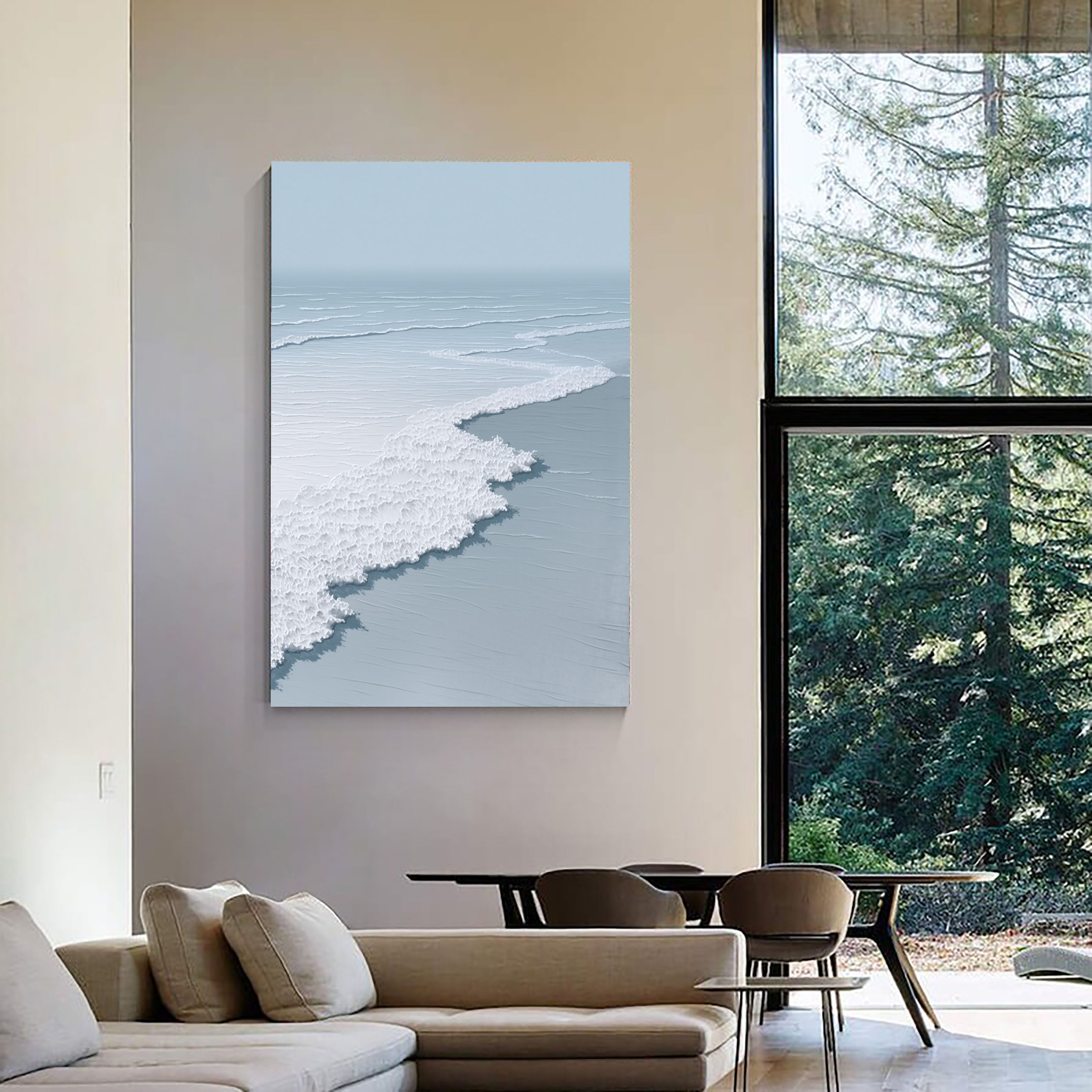 Textured Ocean Waves | Blue White