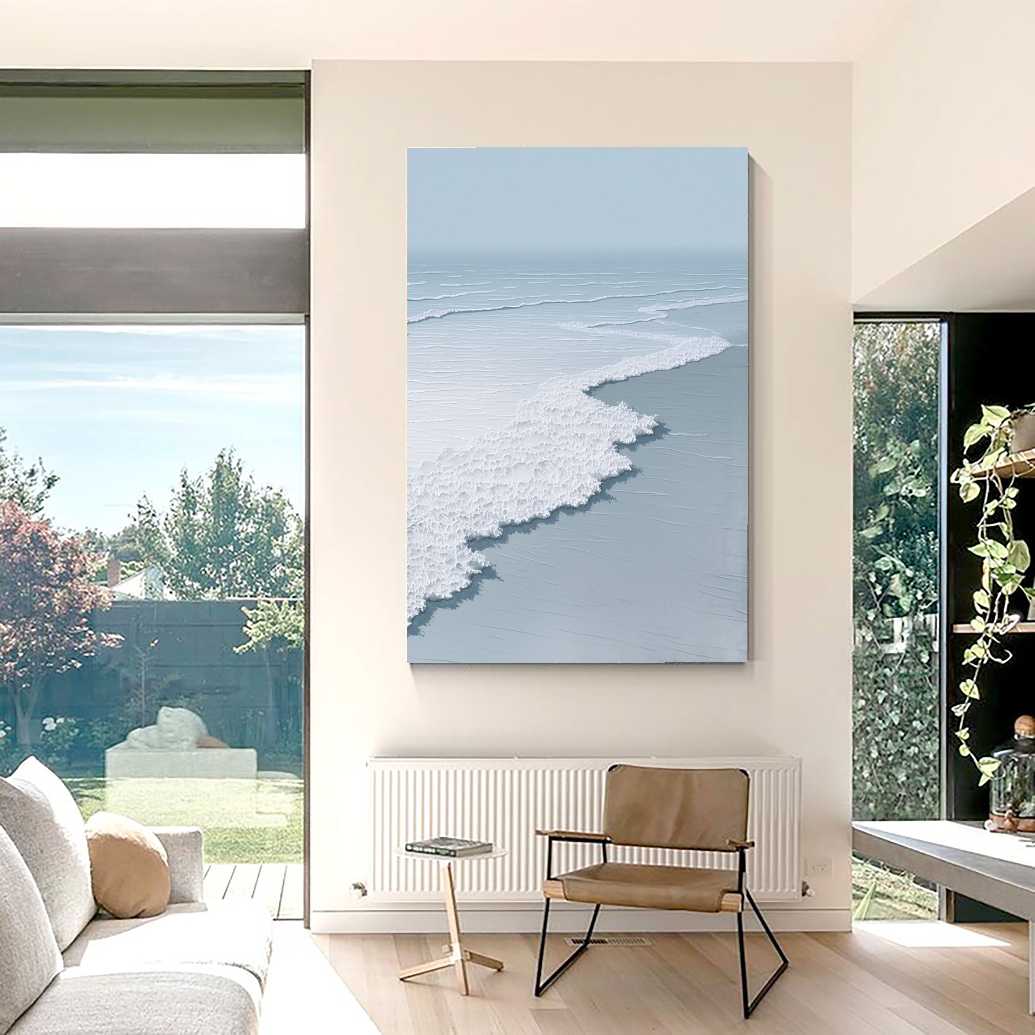 Textured Ocean Waves | Blue White