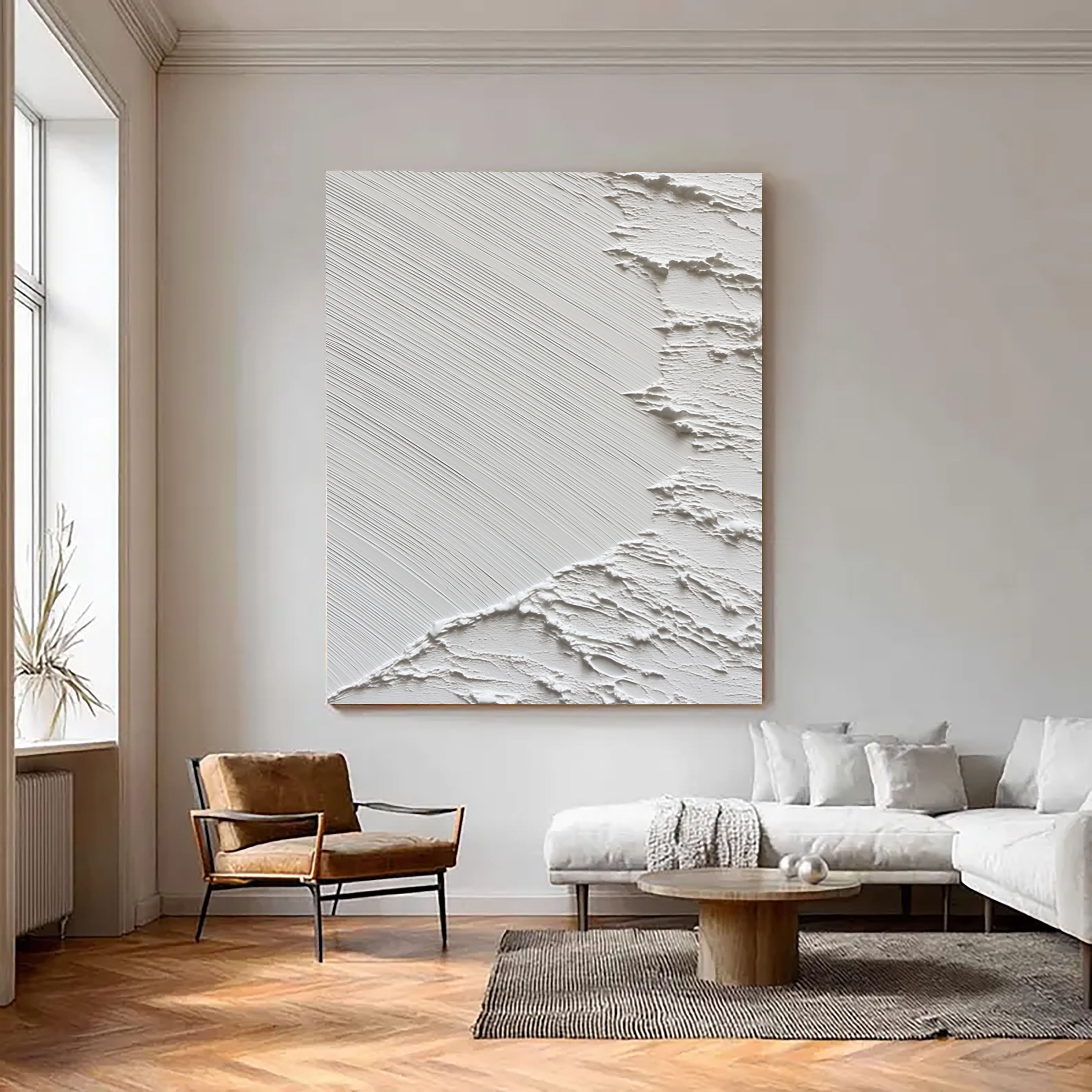 Textured Monochrome Contrast | White Ivory