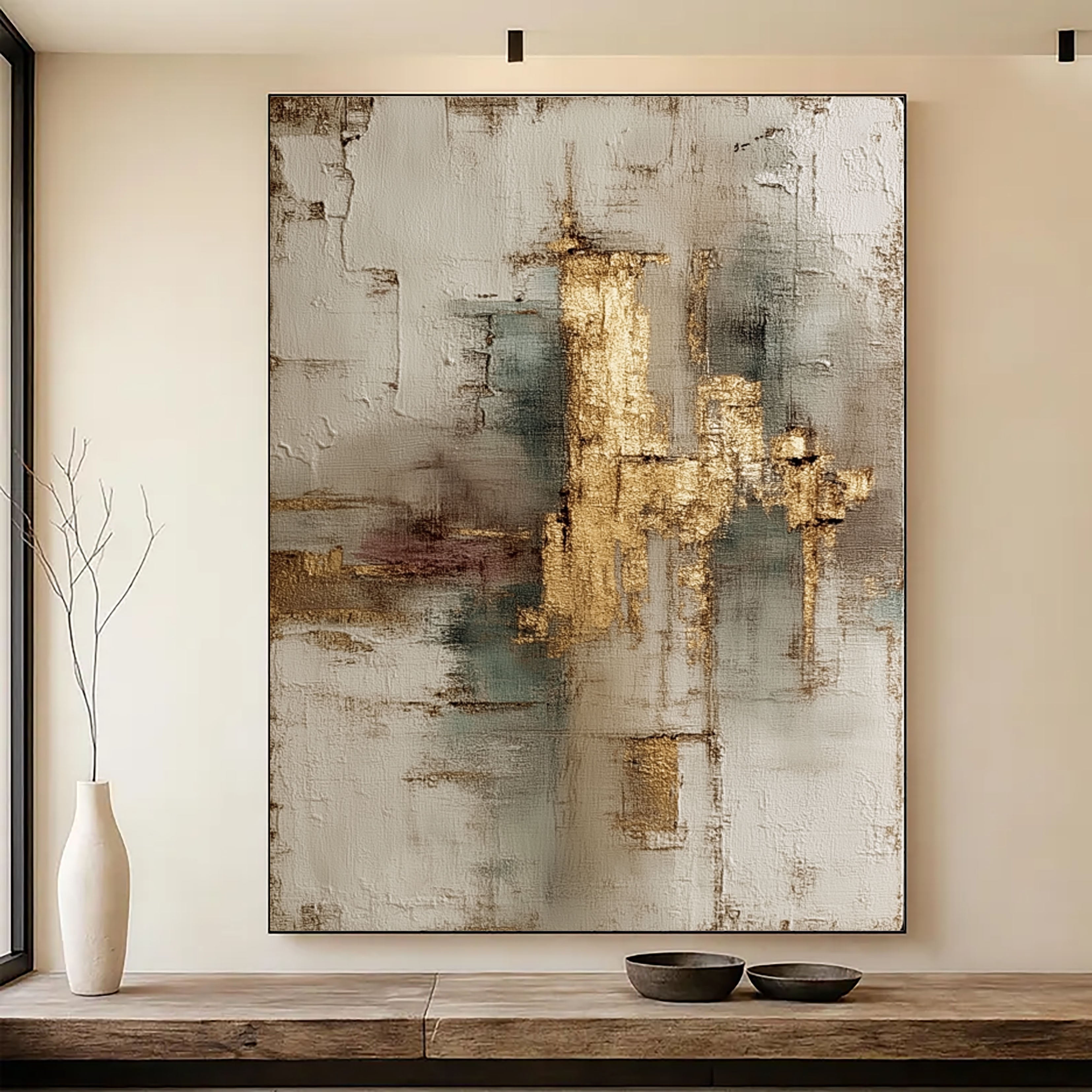 Textured Abstract Gold | Metallic Grey