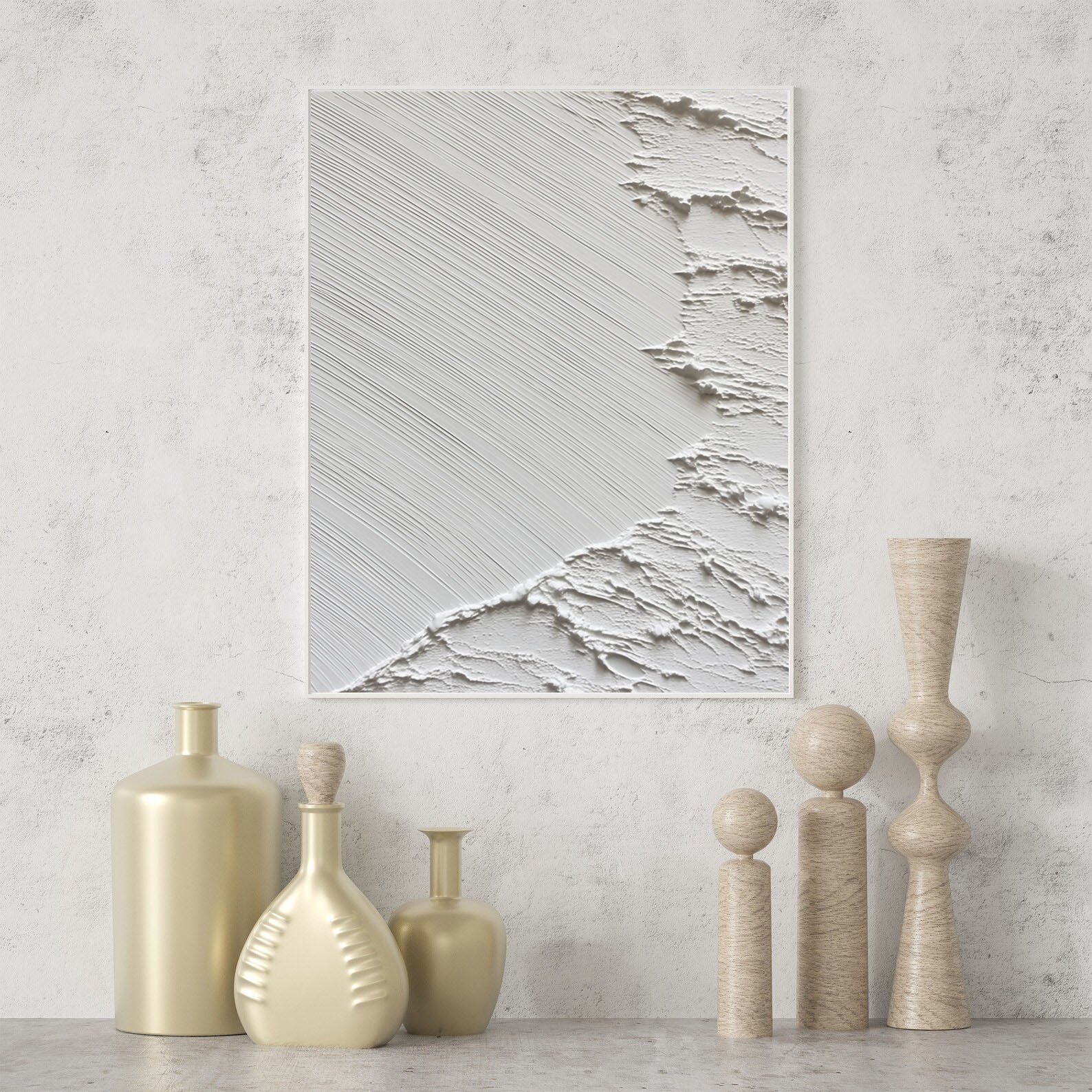 Textured Monochrome Contrast | White Ivory