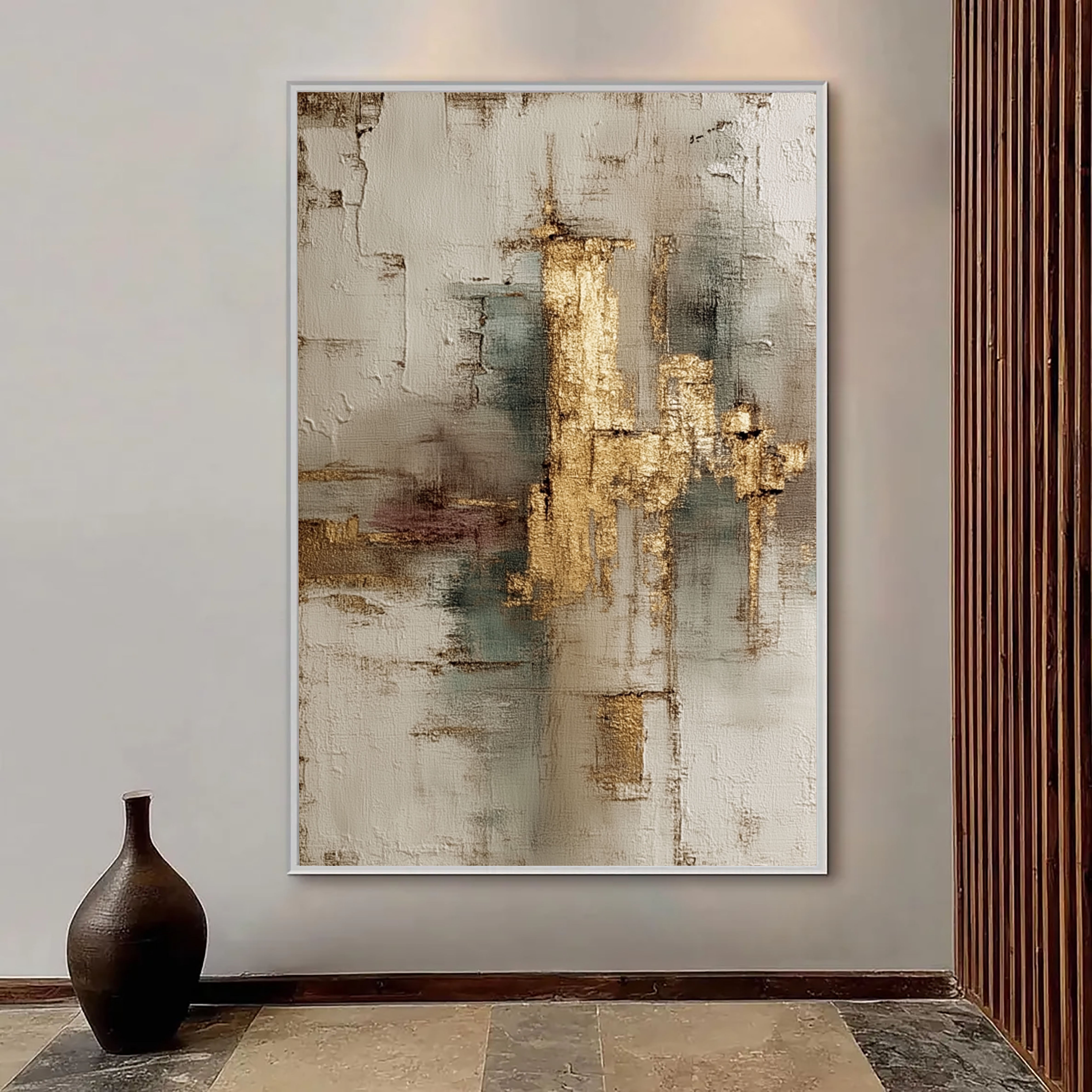 Textured Abstract Gold | Metallic Grey