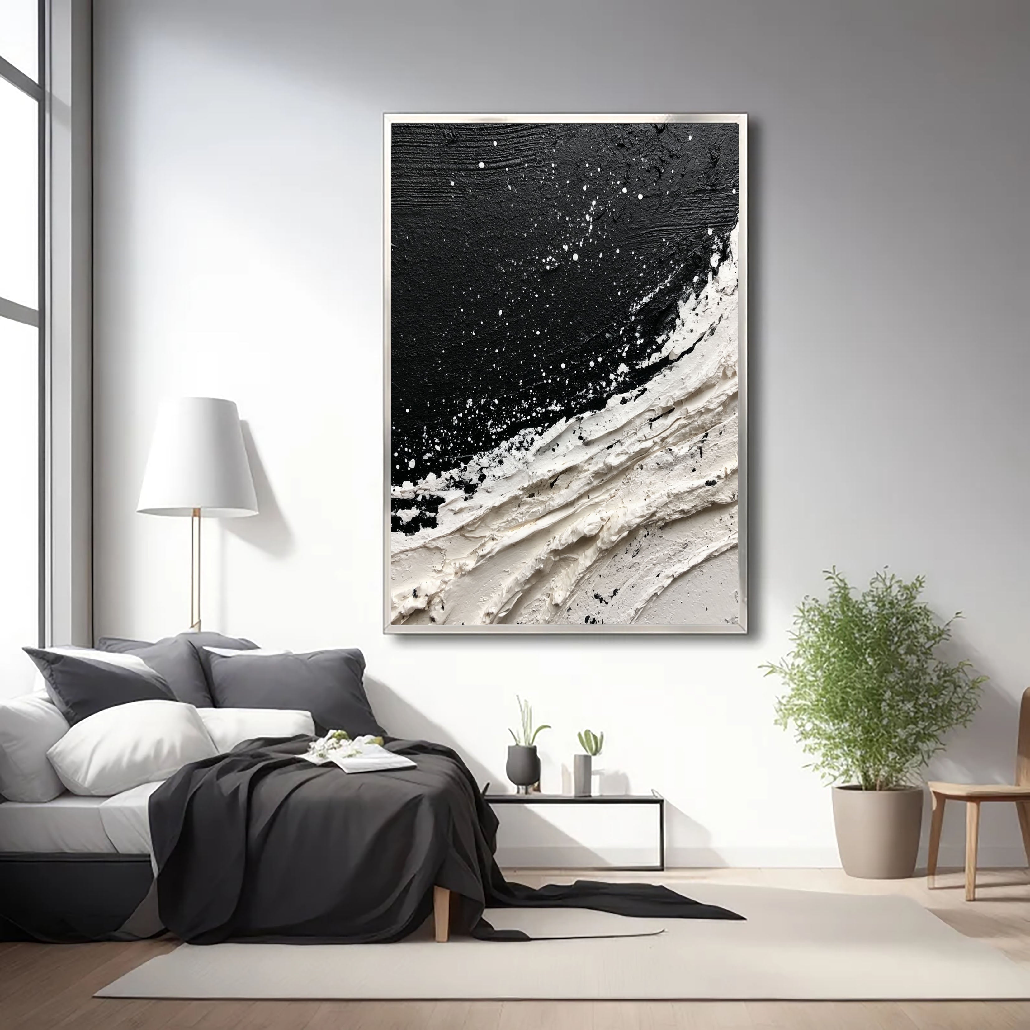 Textured Monochrome Surge | Ivory Swirl