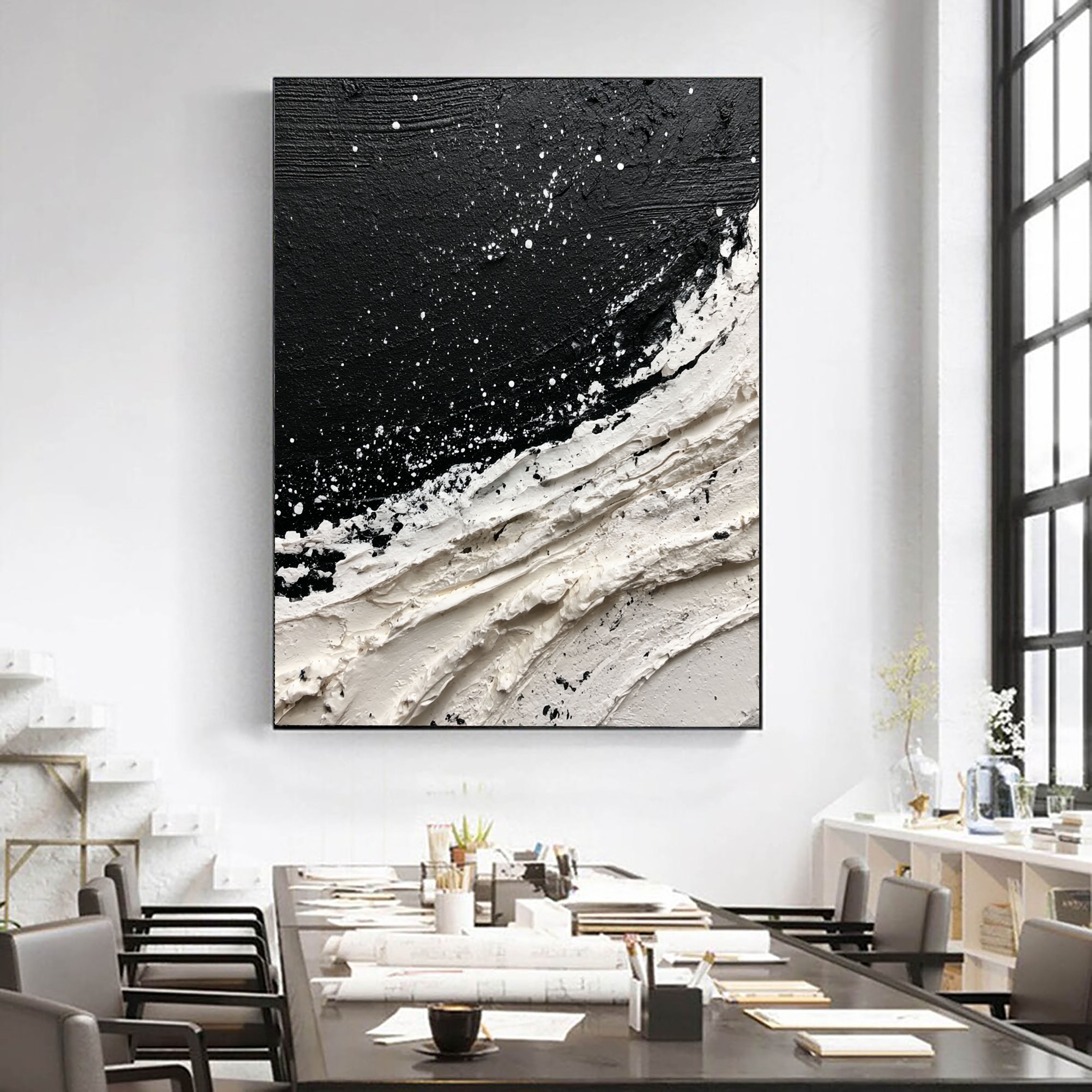 Textured Monochrome Surge | Ivory Swirl