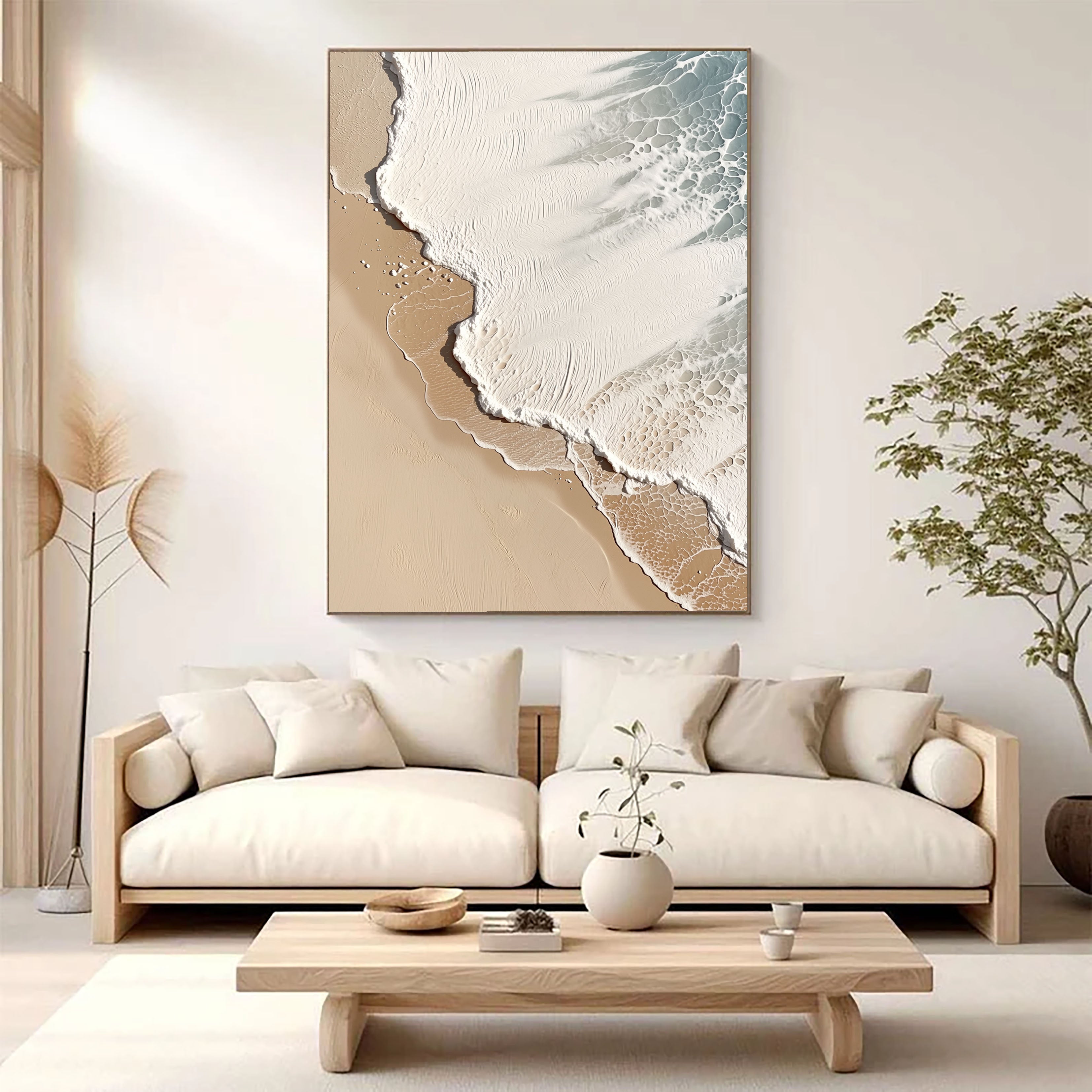 Textured Coastal Waves | Sand White