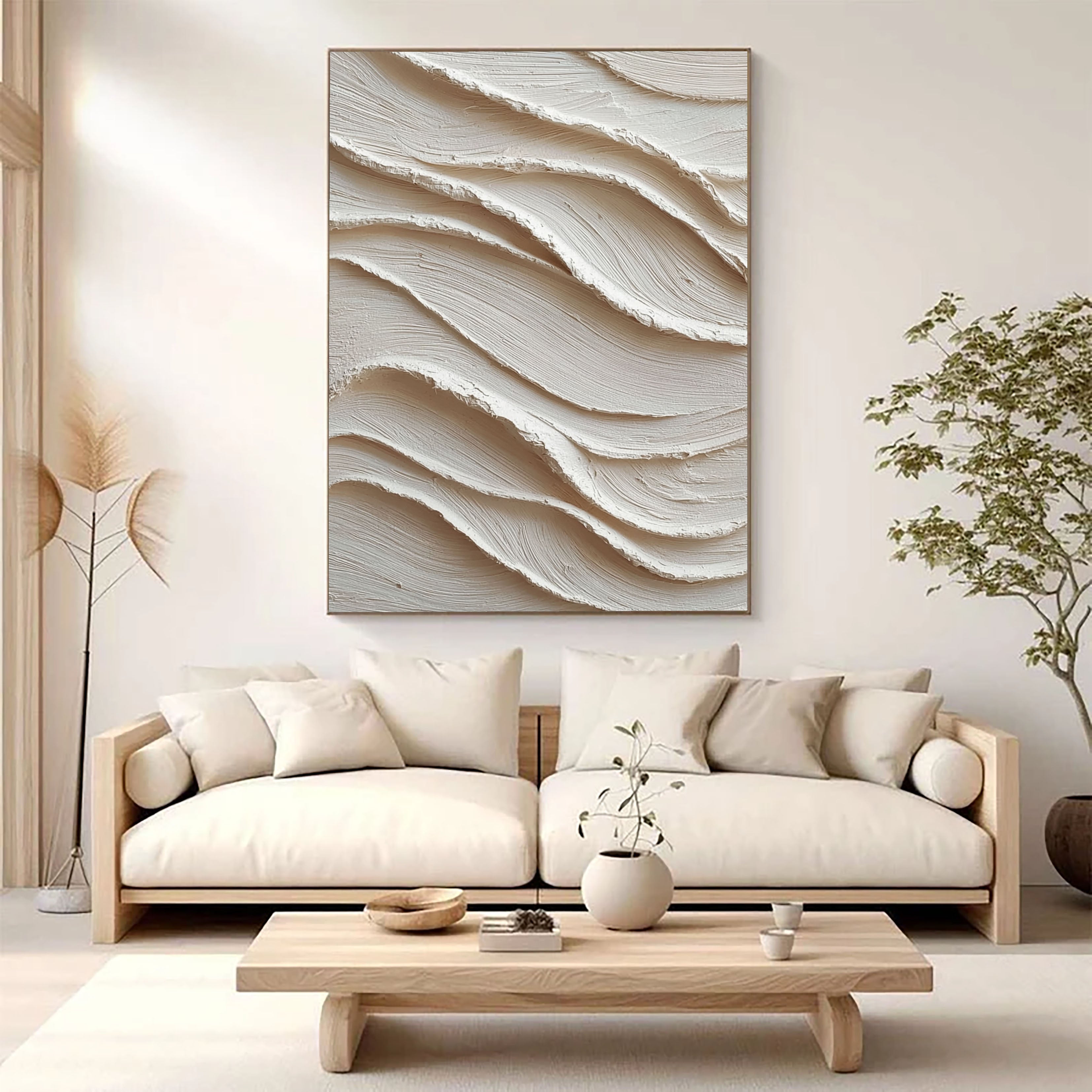 Textured Neutral Undulations | Creamy Swirl