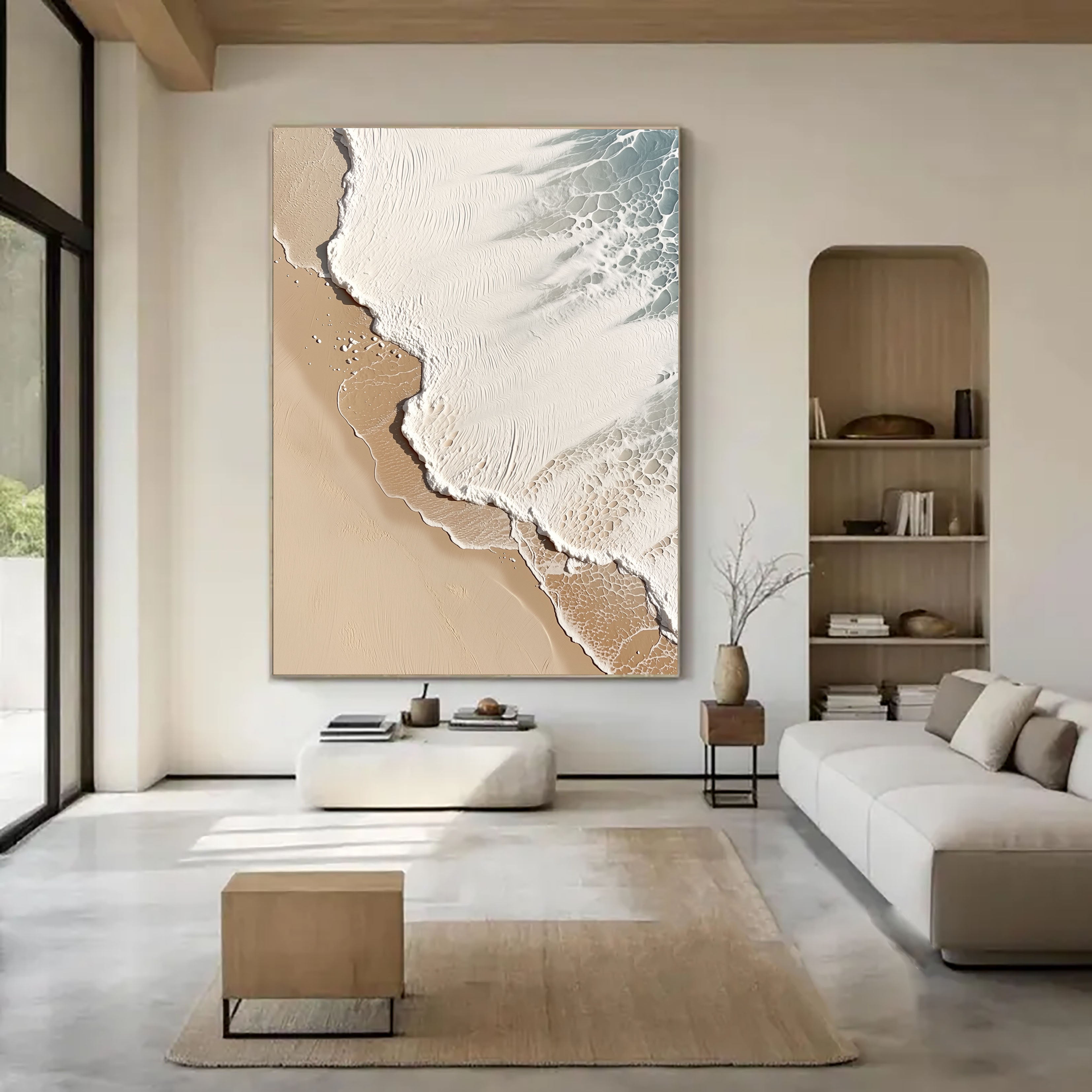 Textured Coastal Waves | Sand White