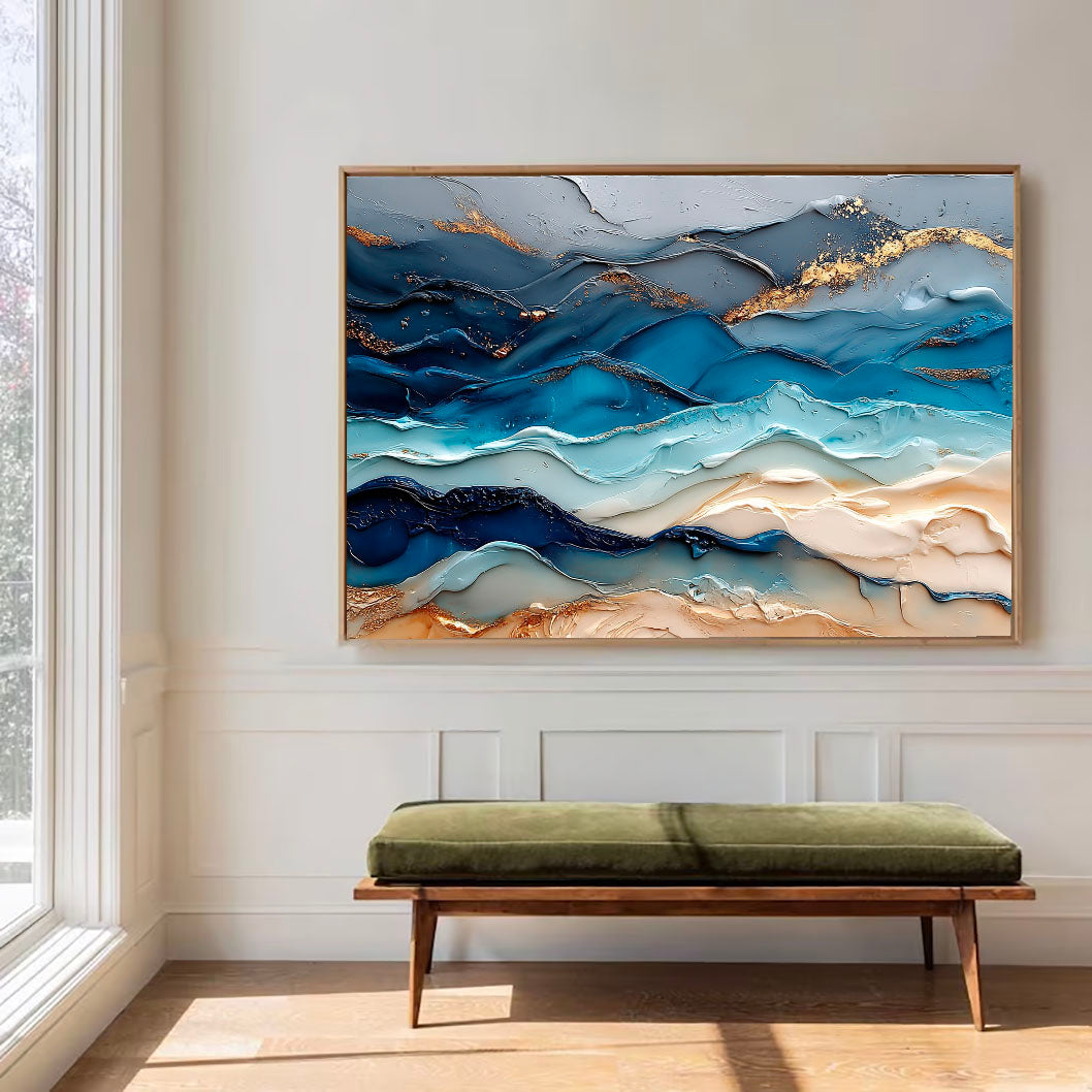 Textured Oceanic Opulence | Blue Gold