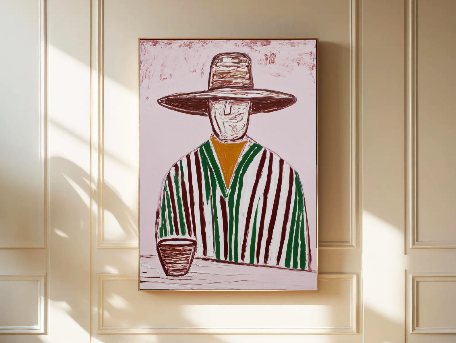 Whimsical Striped Portrait | Casual Lounge