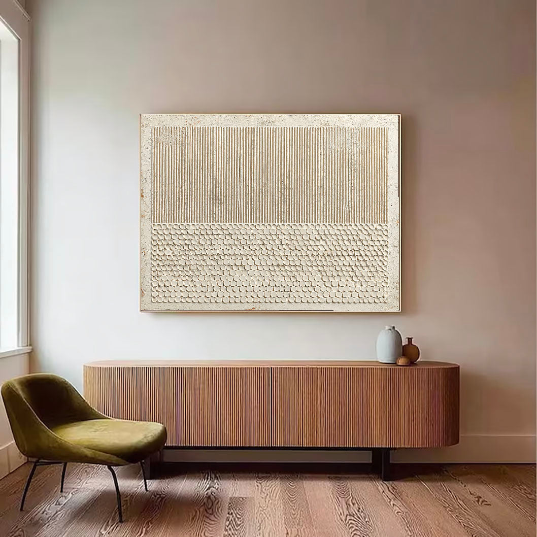 Textured Striated Squamose | Beige Tapestry