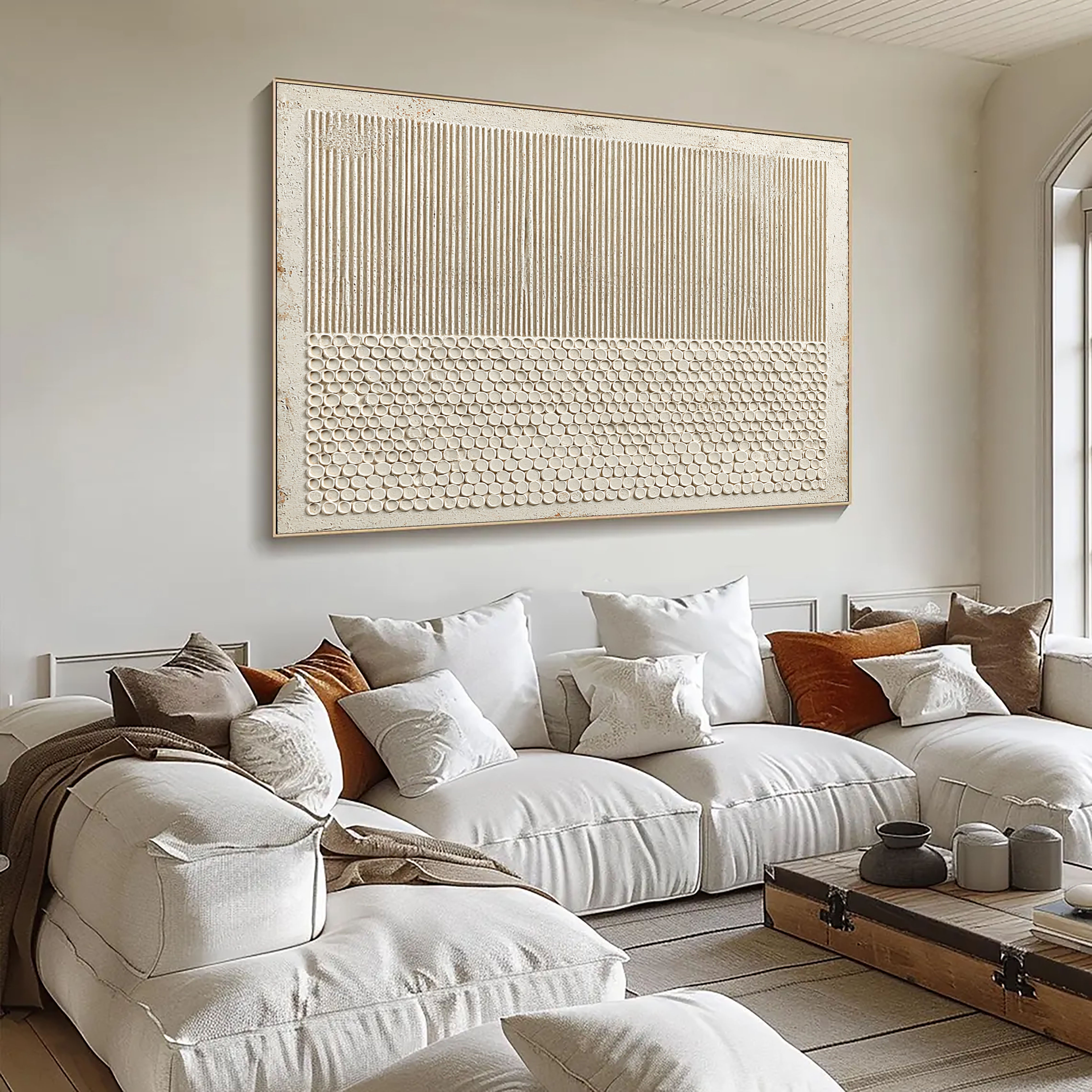 Textured Striated Squamose | Beige Tapestry