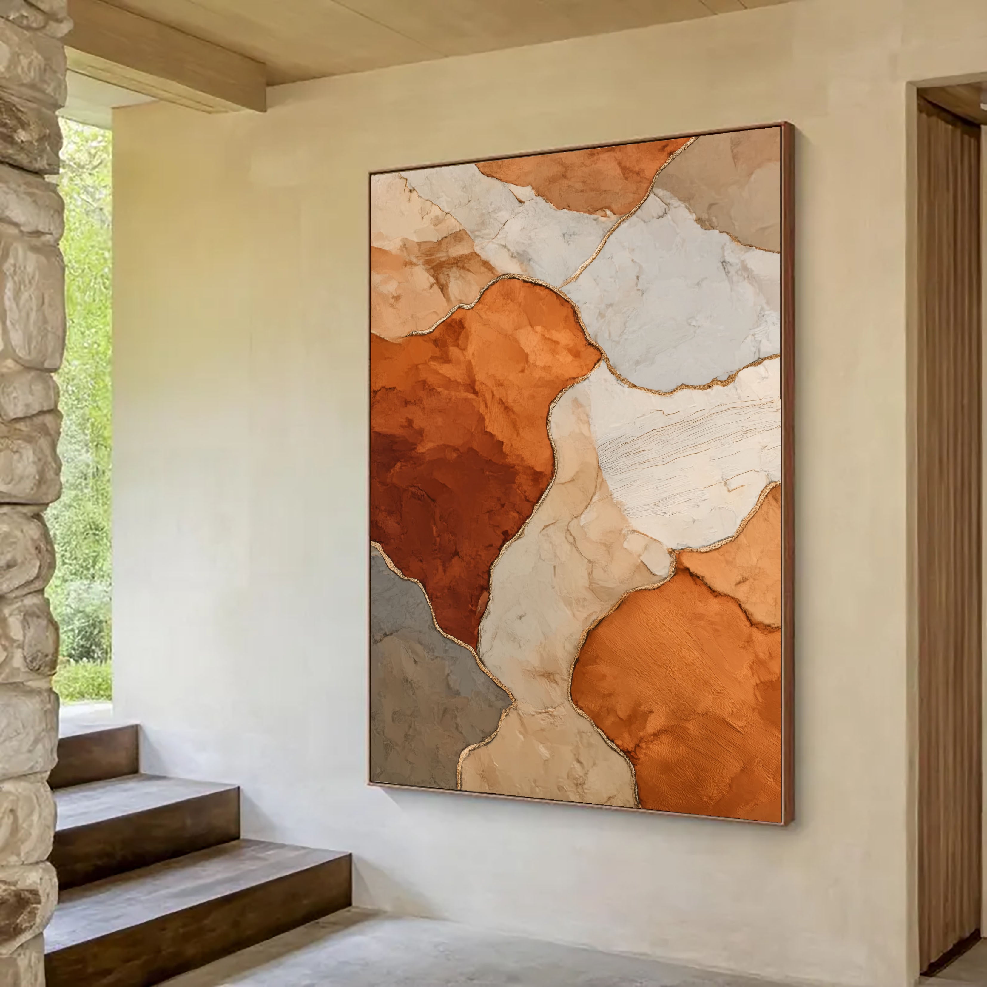 Textured Earthy Opulence | Terracotta Marbling