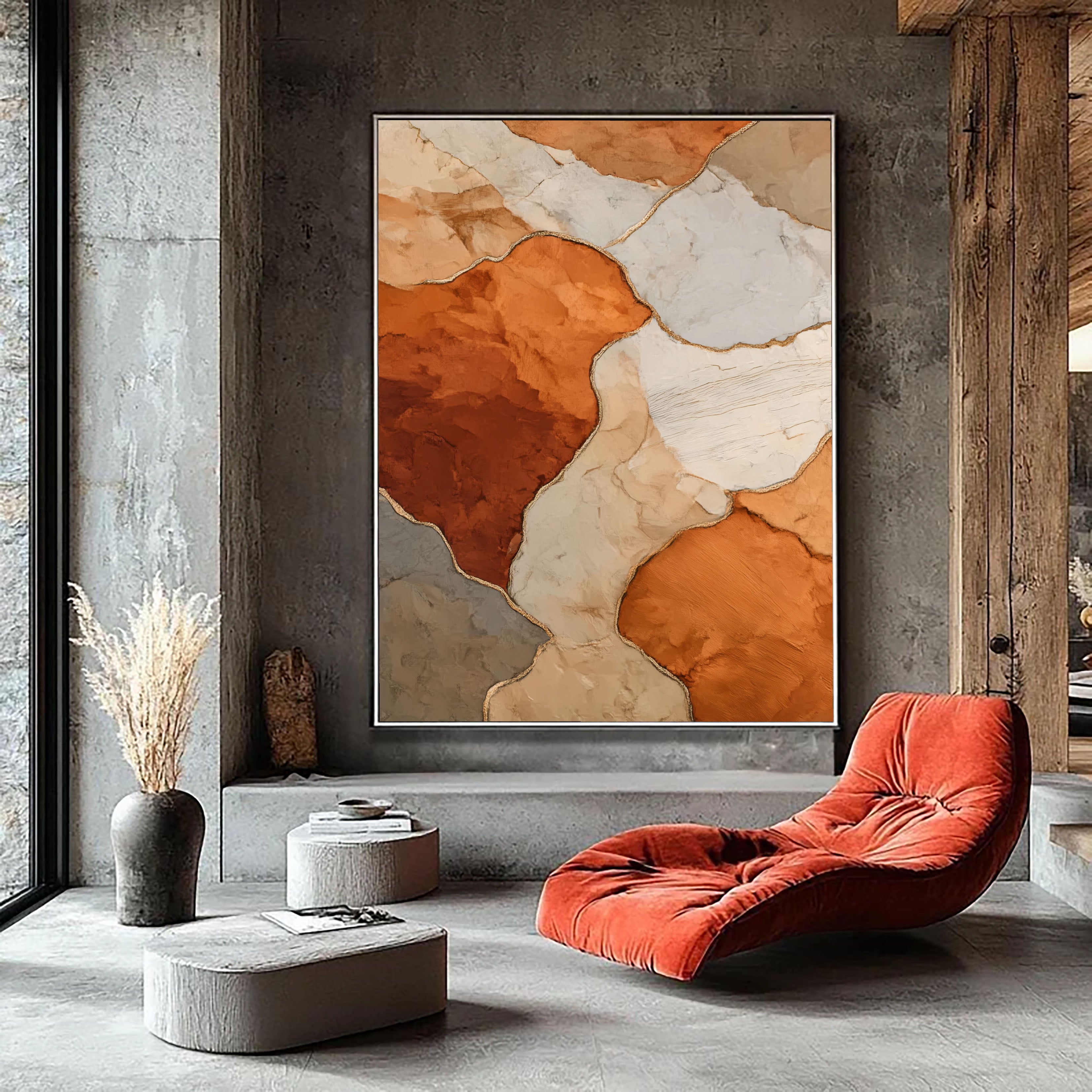 Textured Earthy Opulence | Terracotta Marbling
