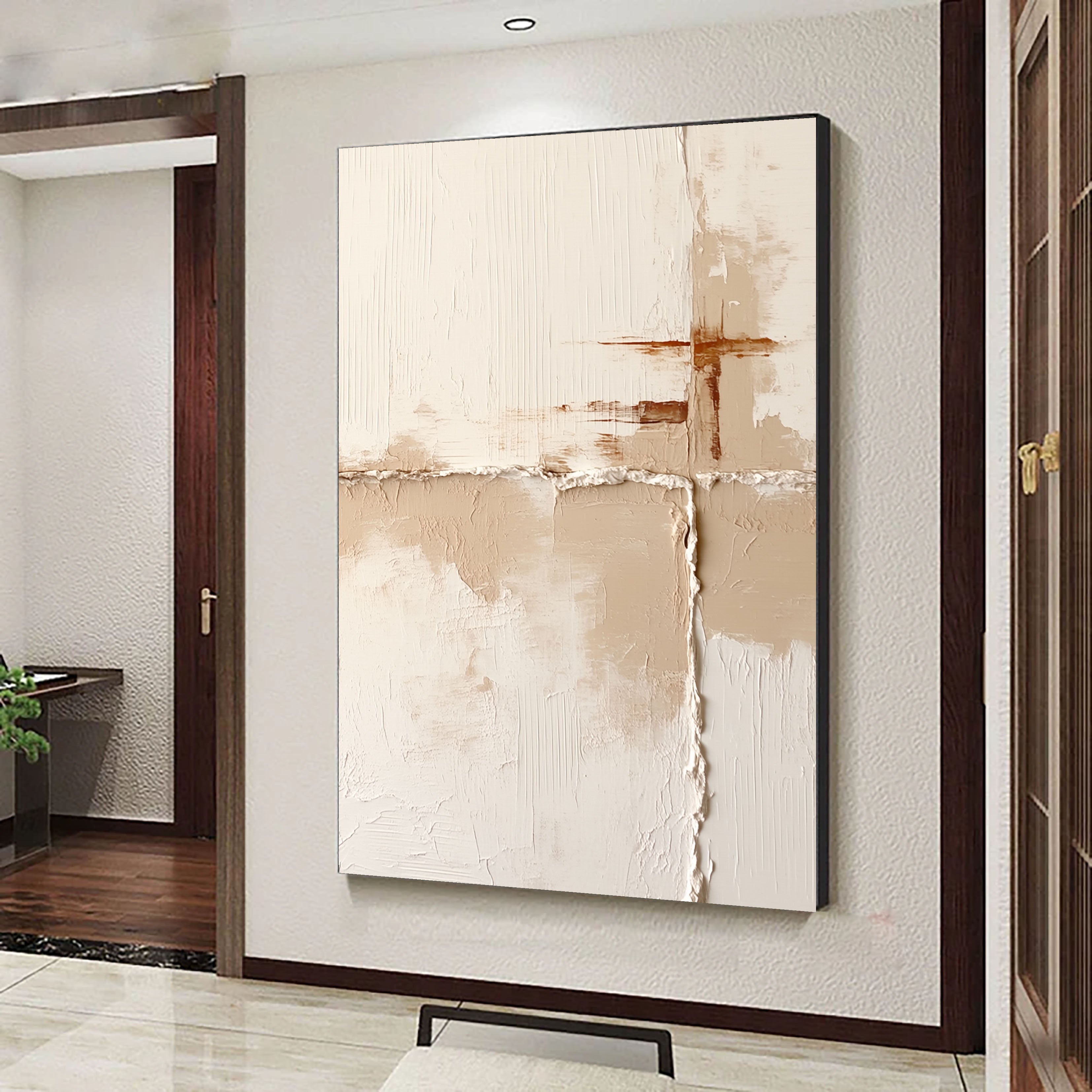 Textured Minimalist Blocks | Beige White