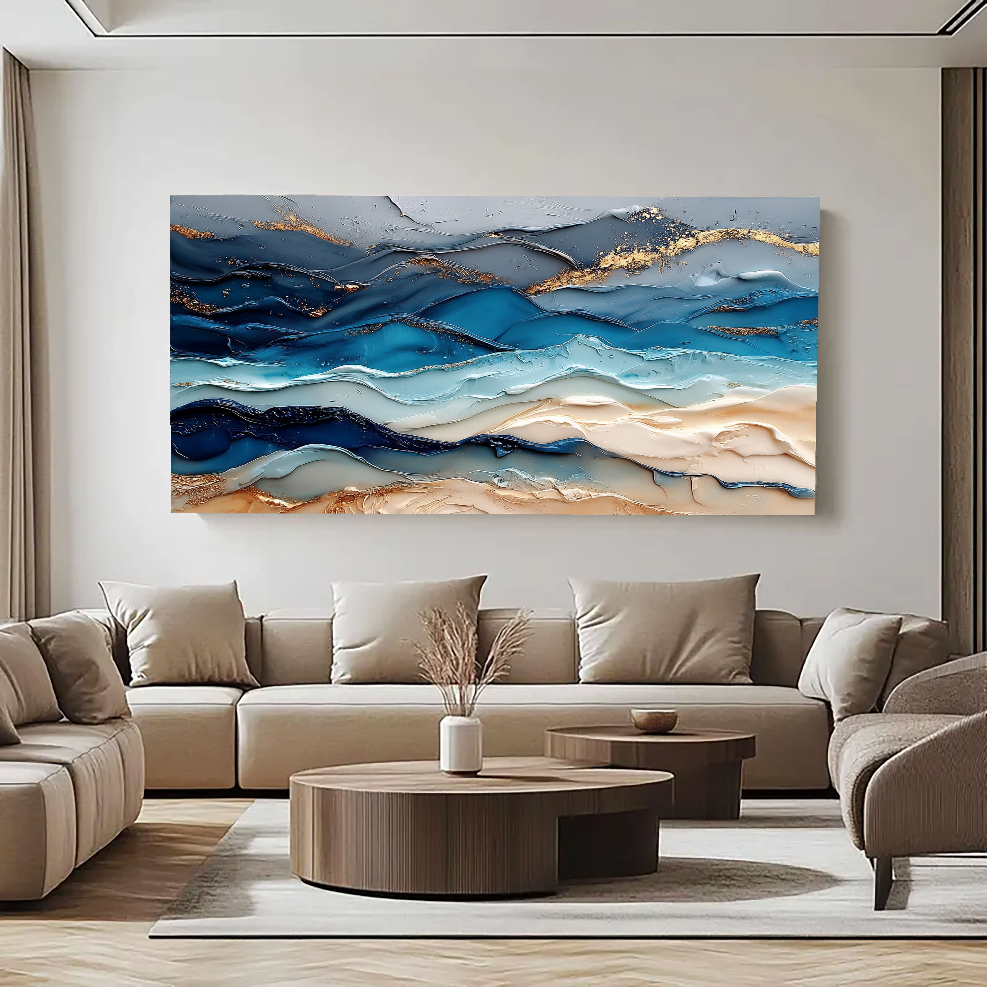 Textured Oceanic Opulence | Blue Gold