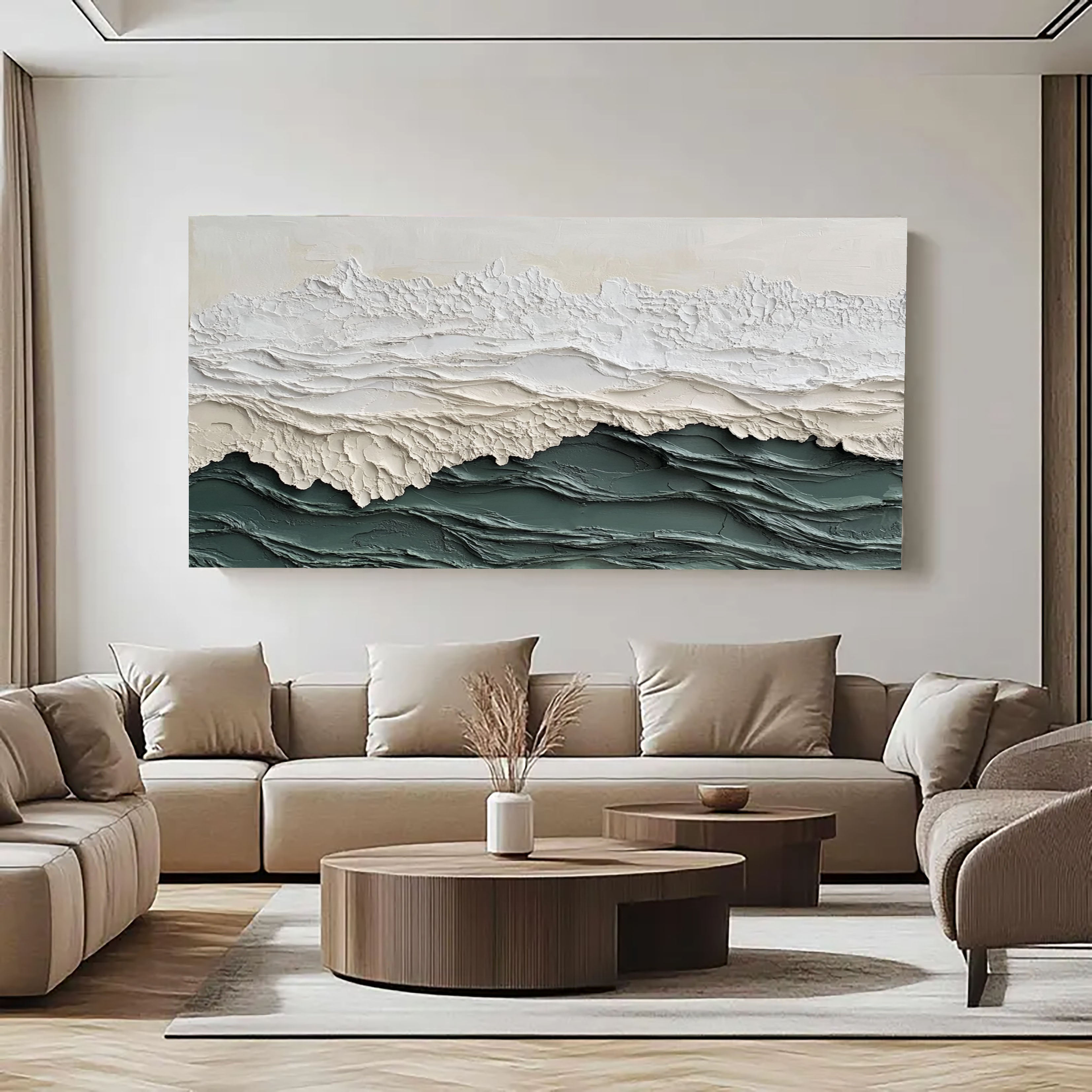 Textured Coastal Crest | Ocean Hues