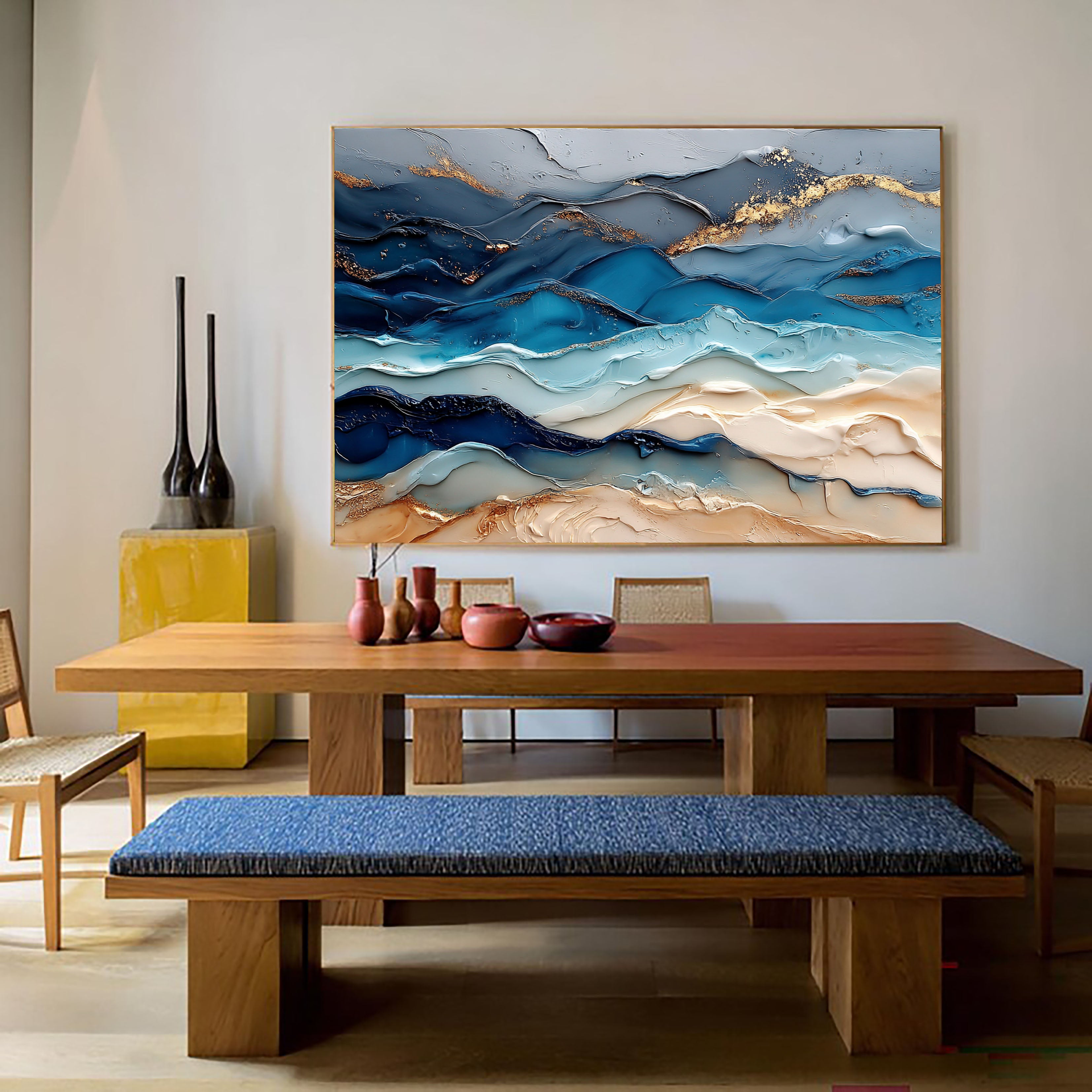 Textured Oceanic Opulence | Blue Gold