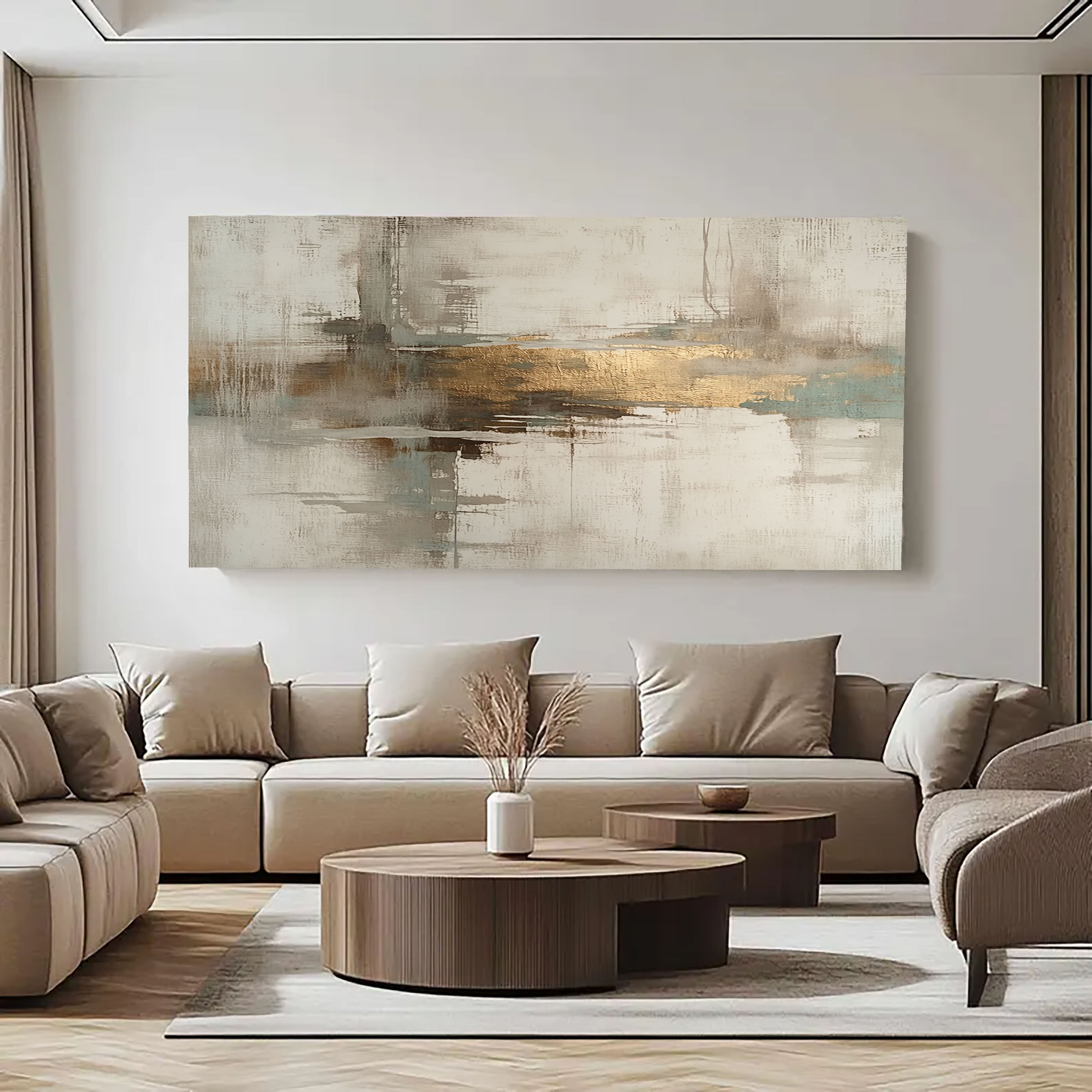 Textured Abstract Reflections | Gold Teal