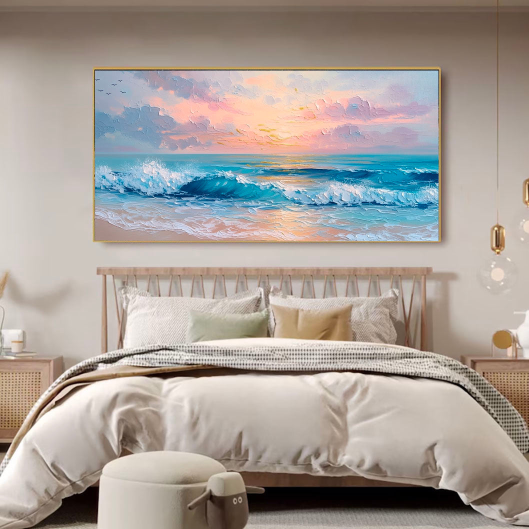 Textured Coastal Sunrise | Blue Gold