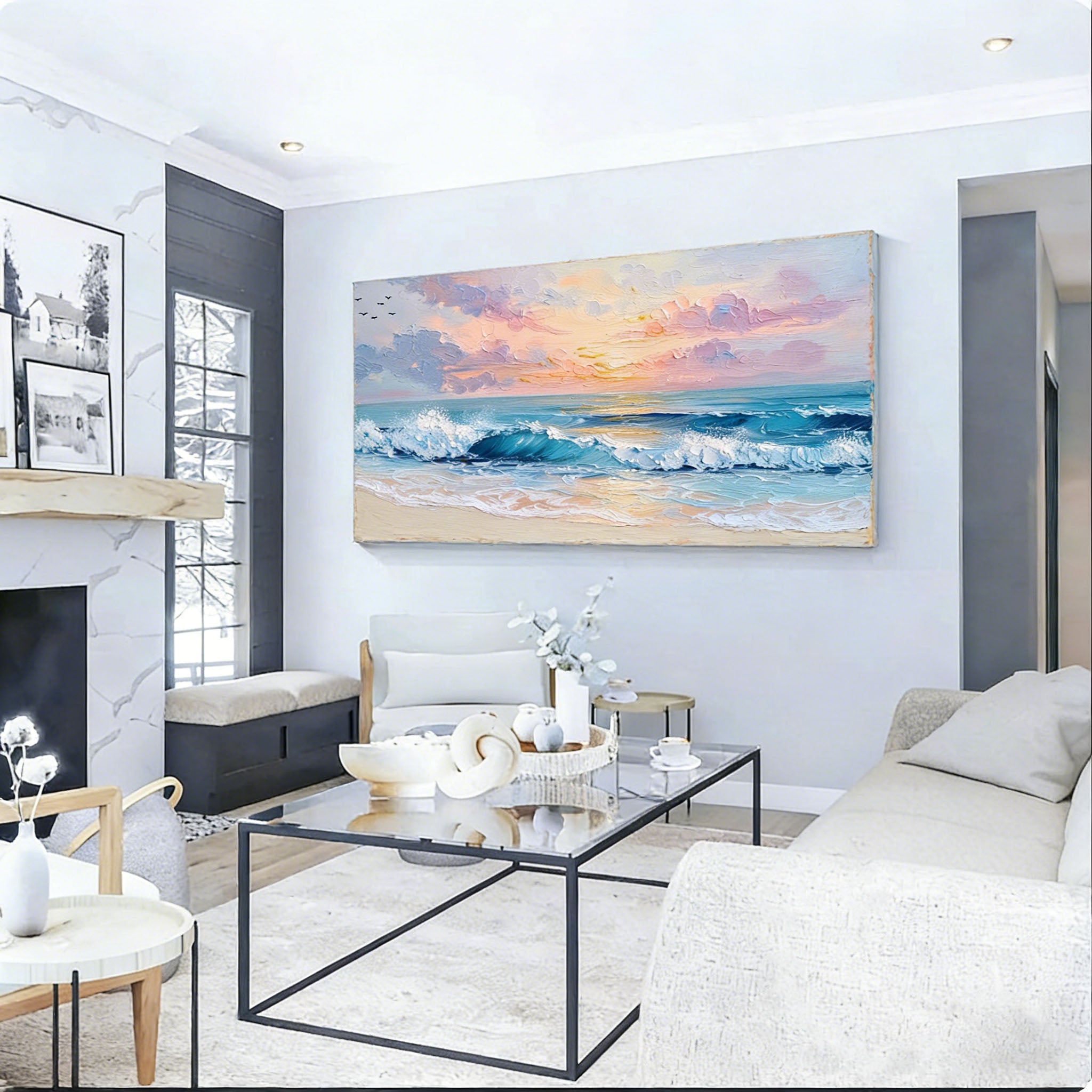 Textured Coastal Sunrise | Blue Gold