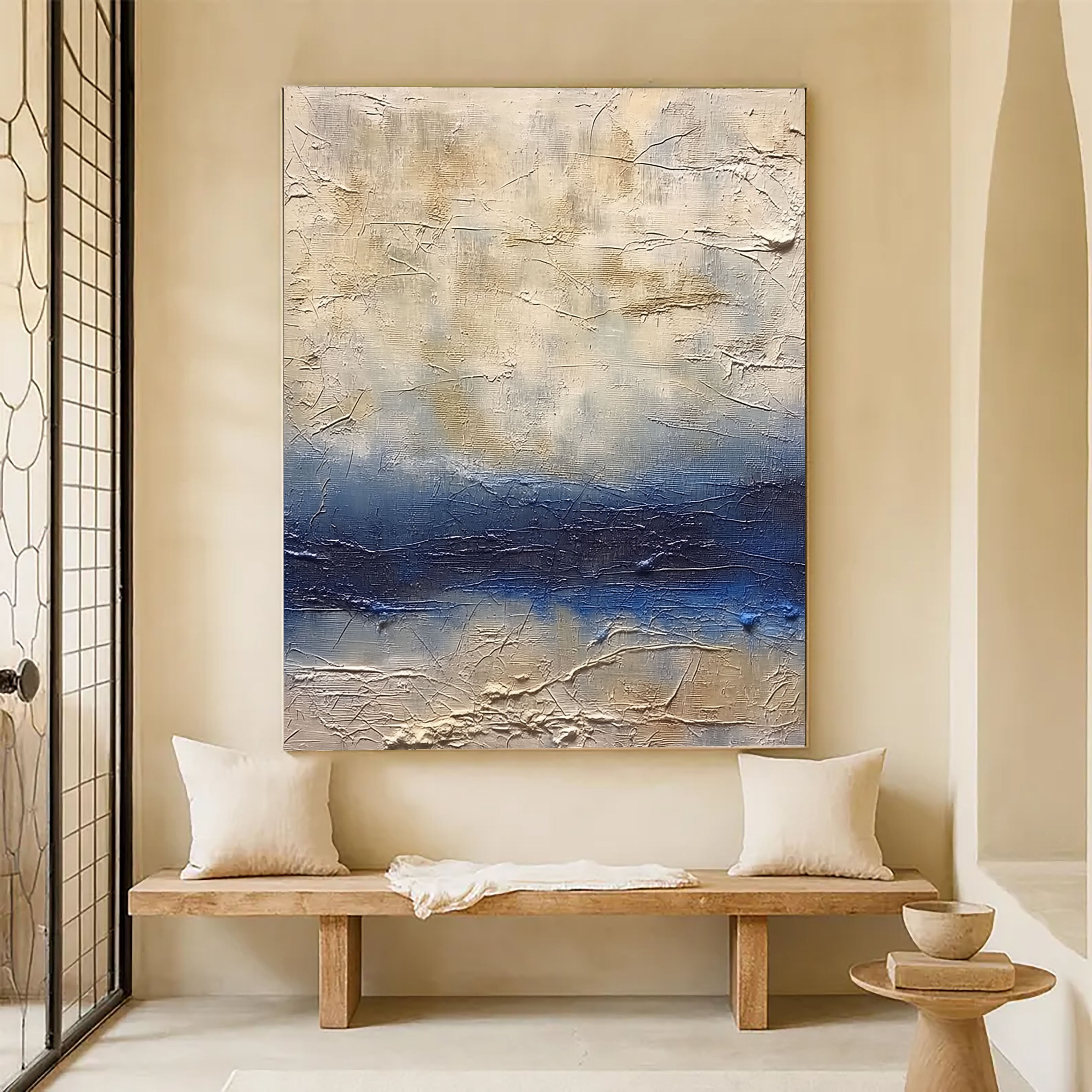Textured Coastal Horizon | Blue Beige
