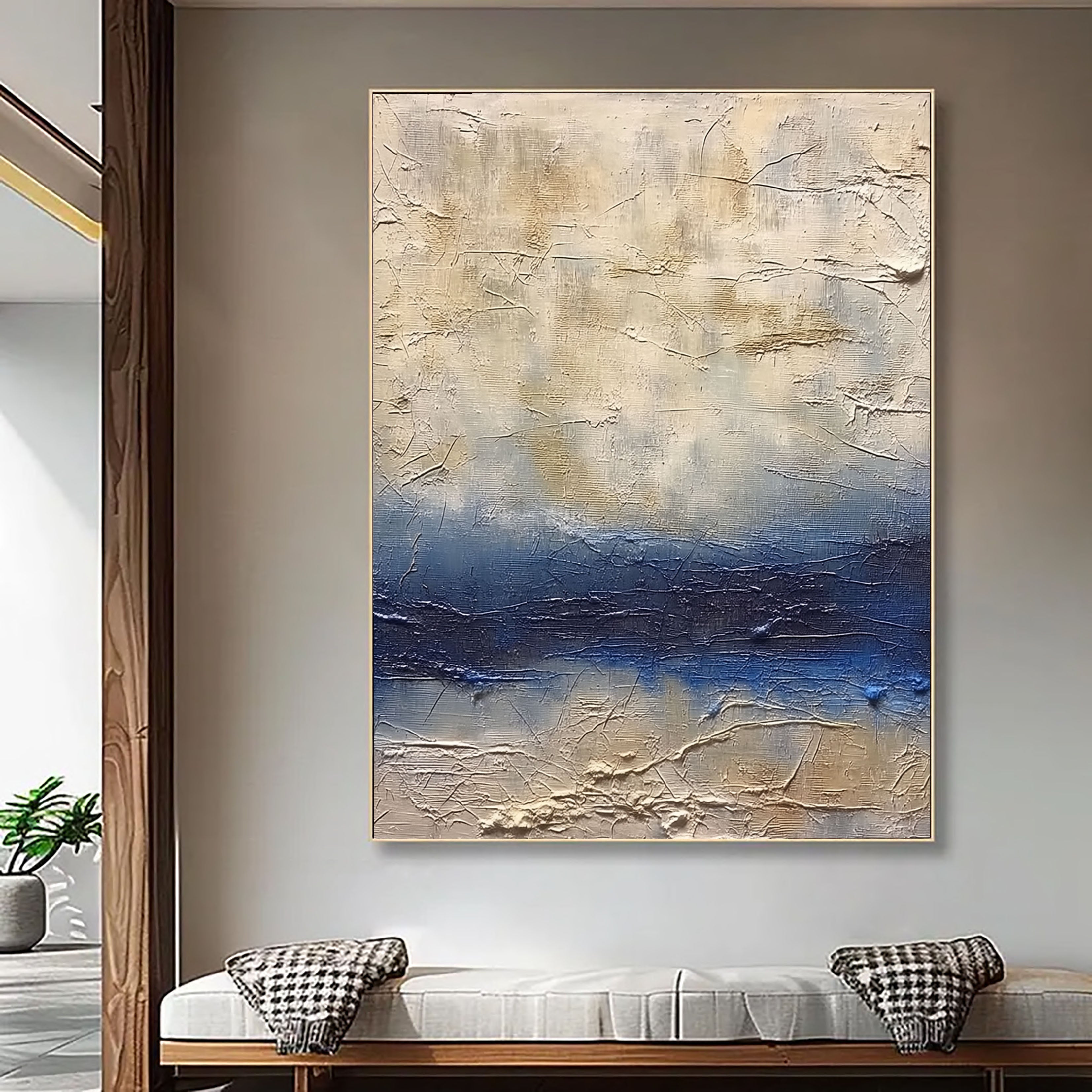 Textured Coastal Horizon | Blue Beige