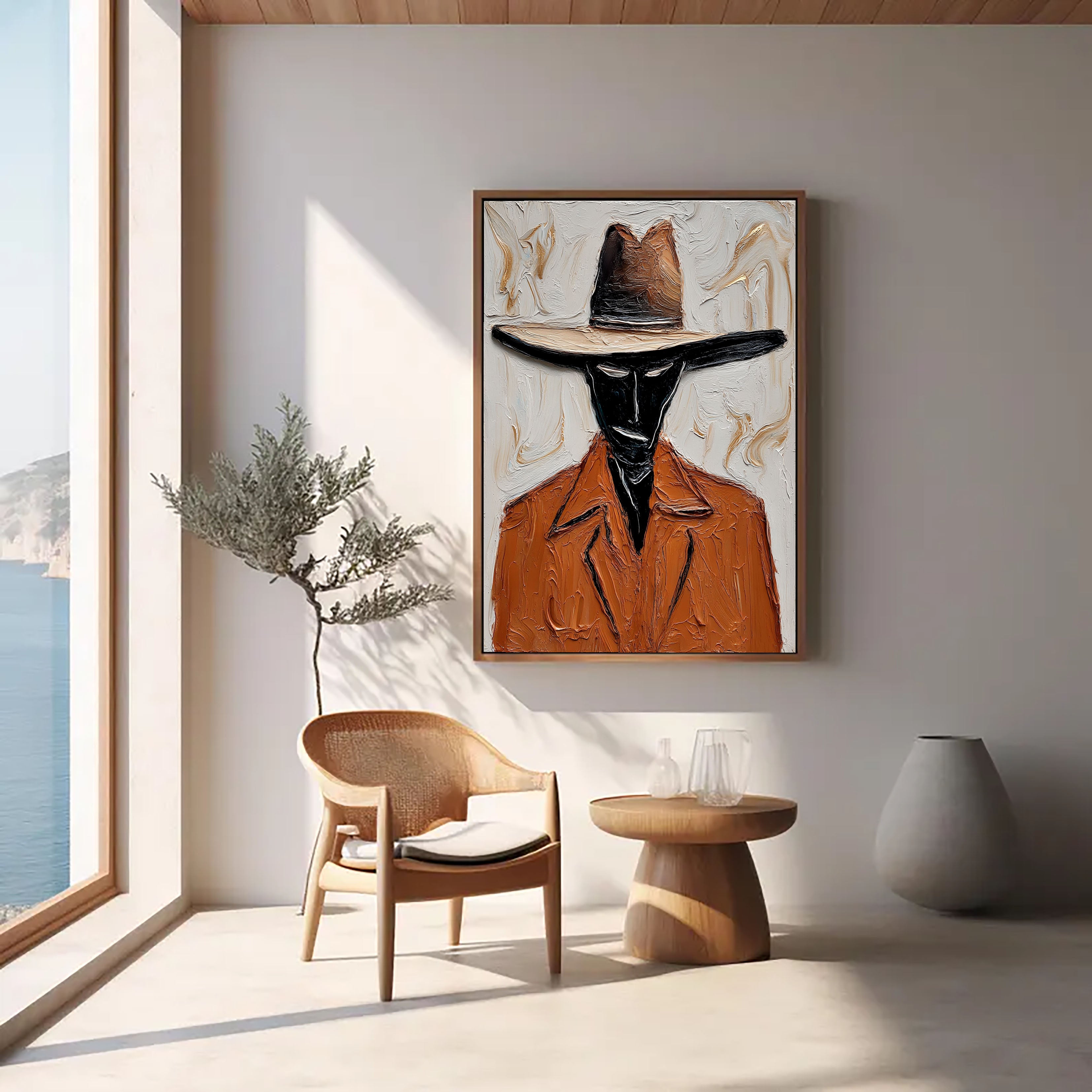 Textured Enigmatic Silhouette | Hatted Stranger