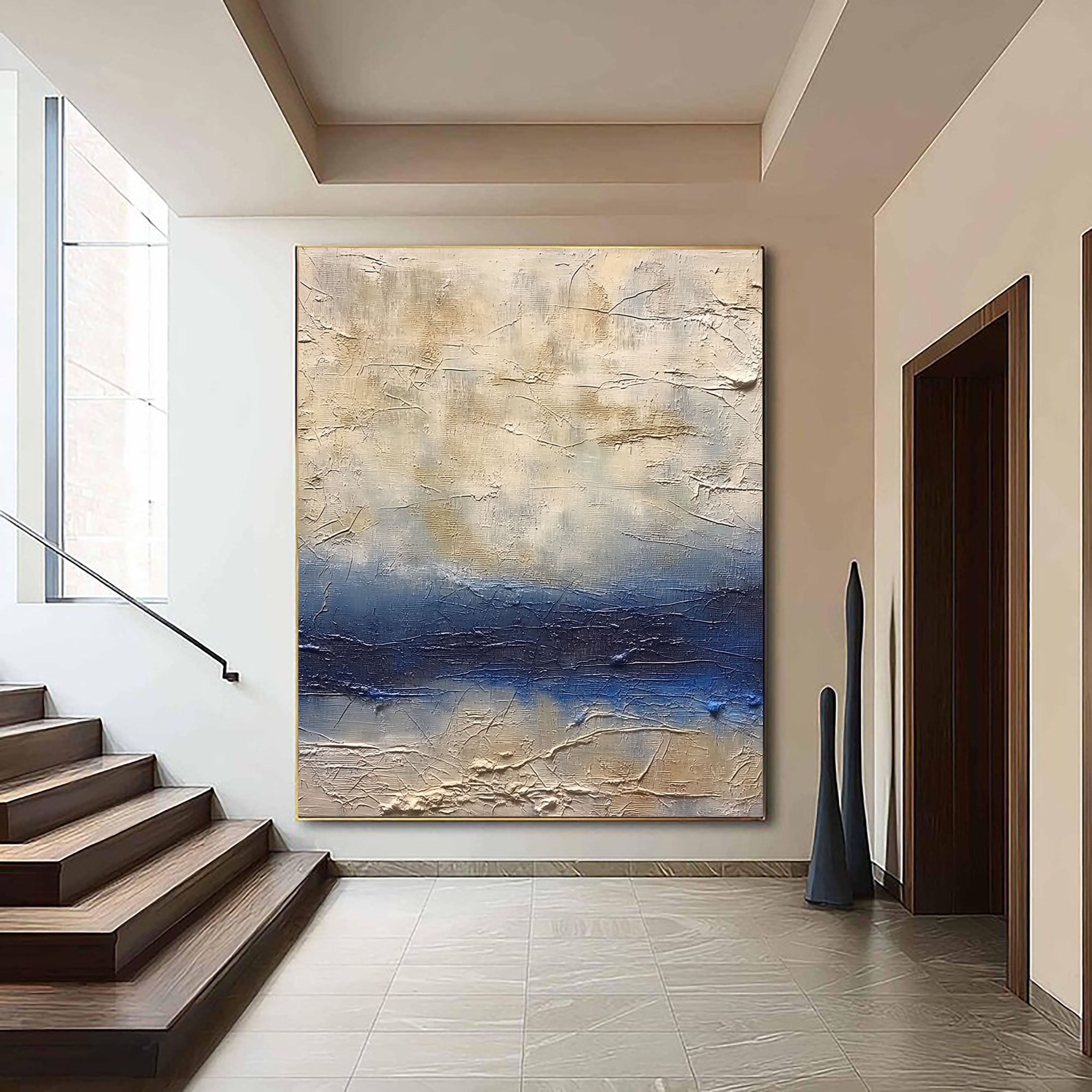 Textured Coastal Horizon | Blue Beige