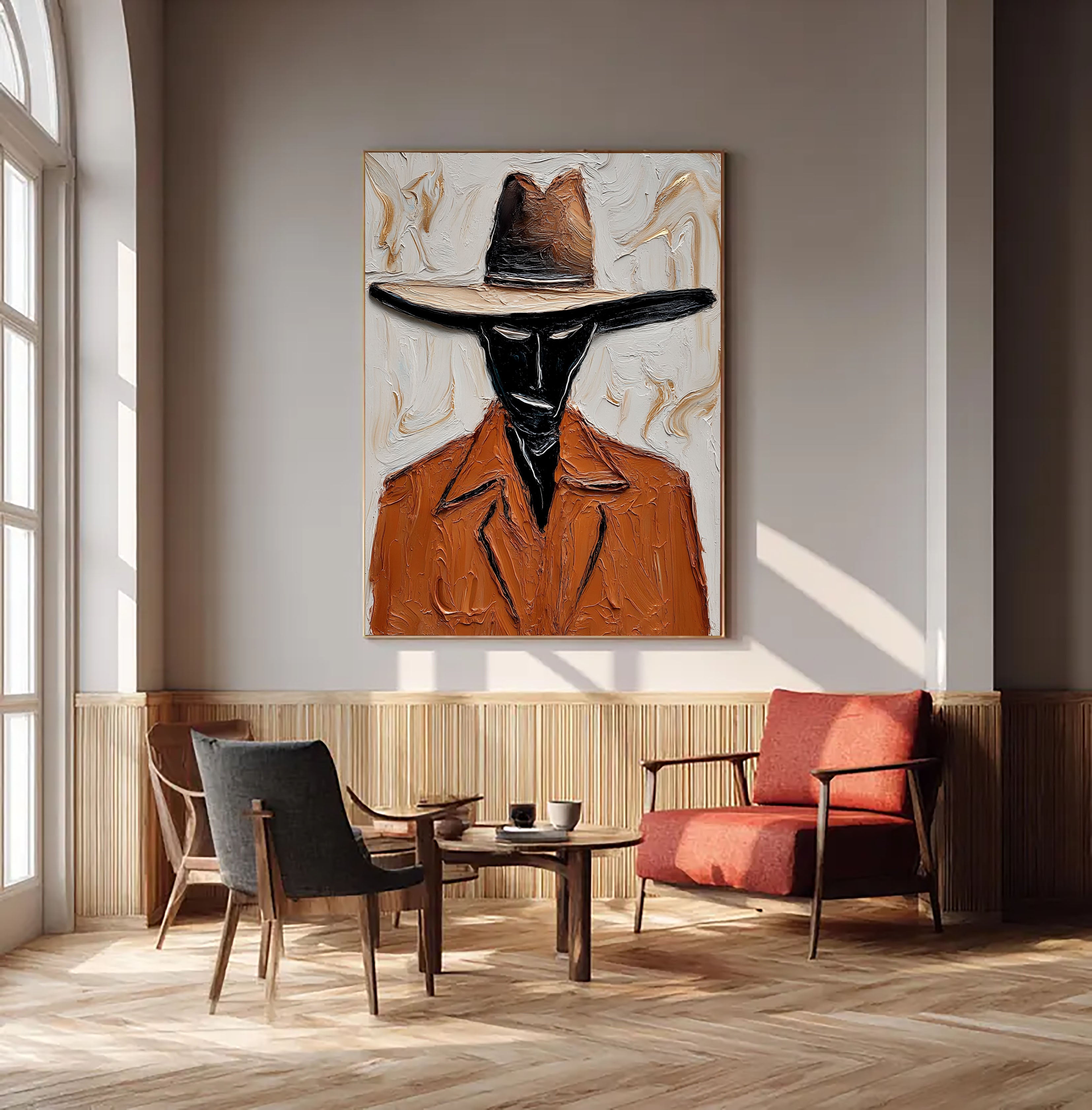 Textured Enigmatic Silhouette | Hatted Stranger