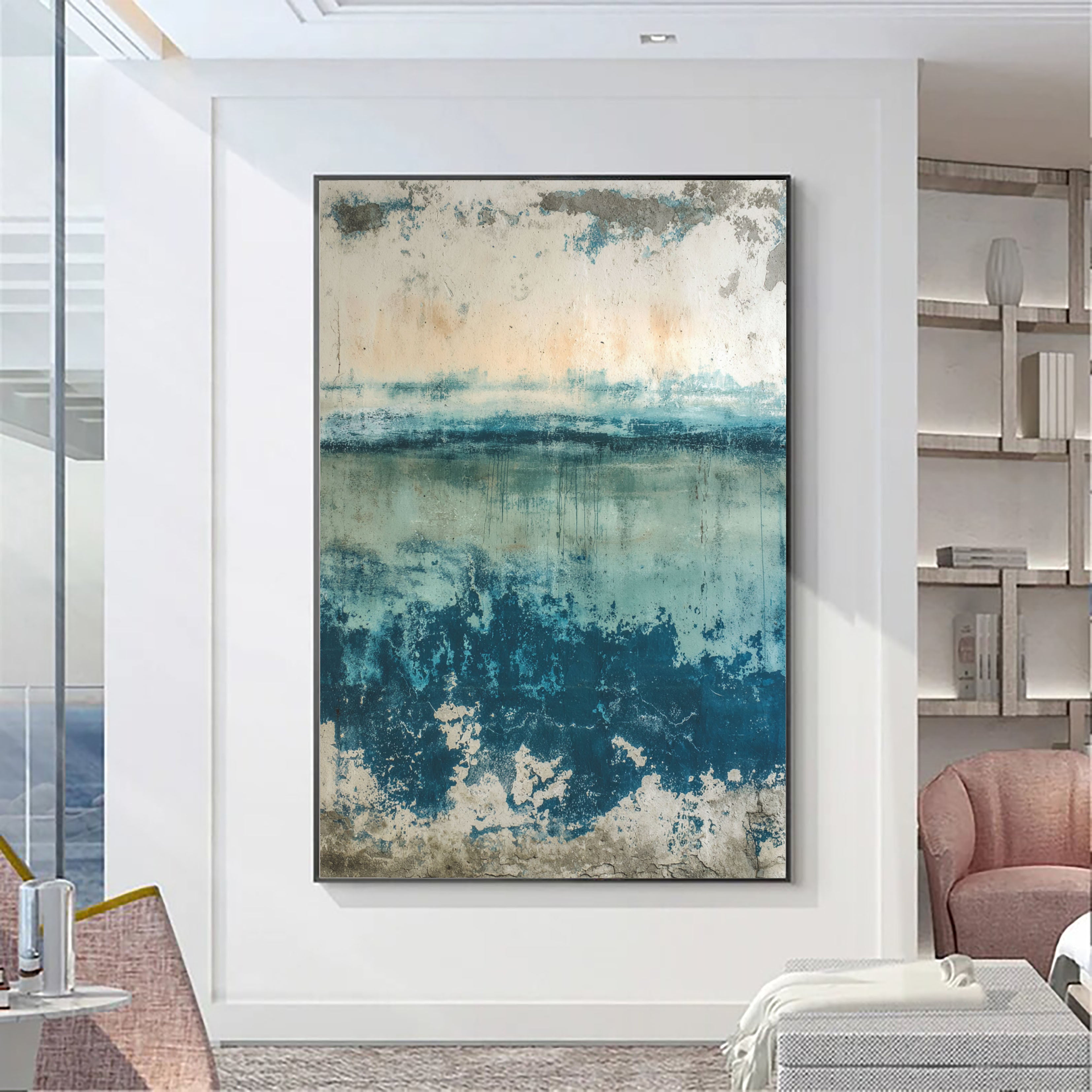 Textured Coastal Serenity | Blue Horizon